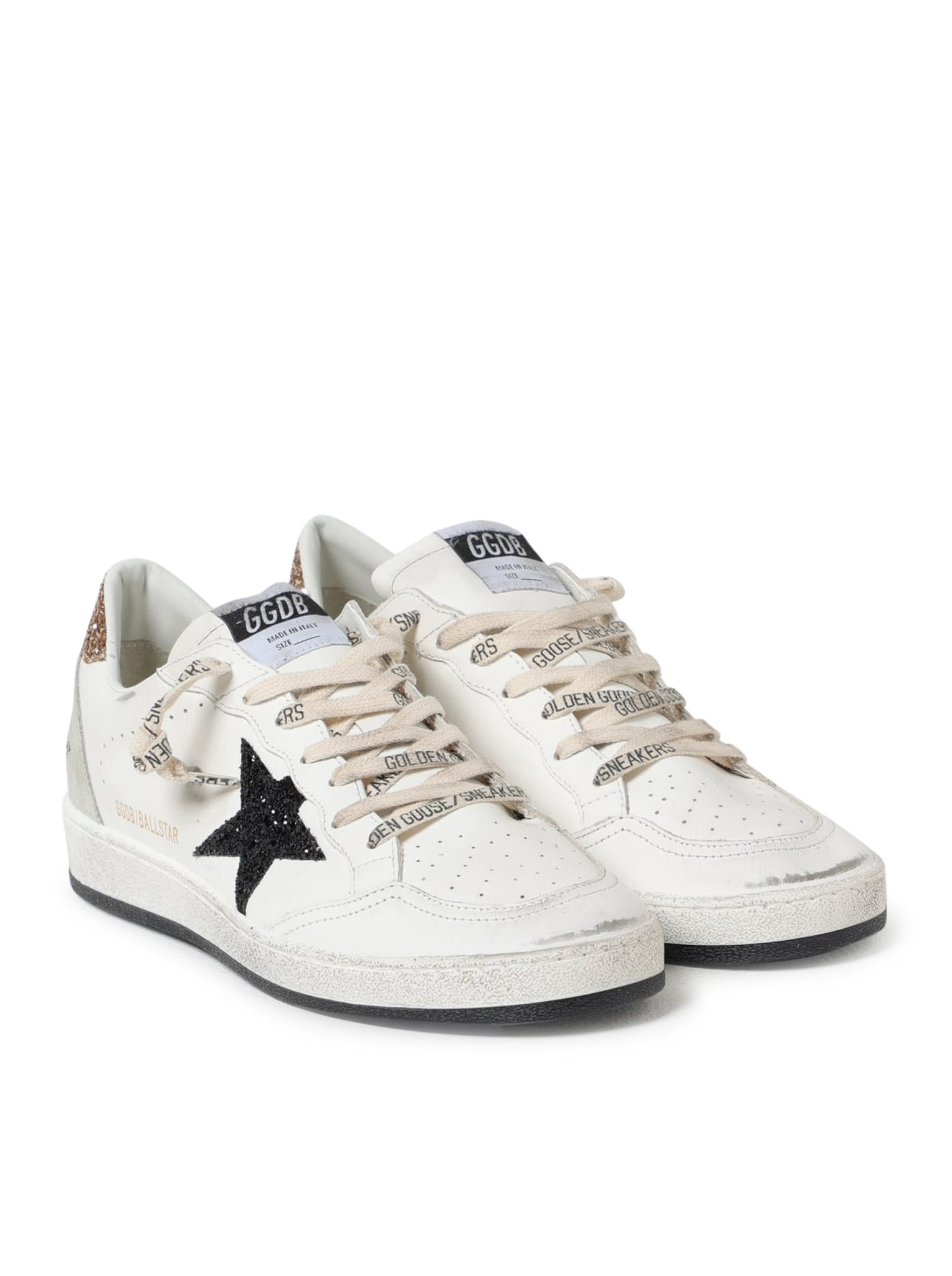 BALL STAR SNEAKERS IN LEATHER AND GLITTER - 2
