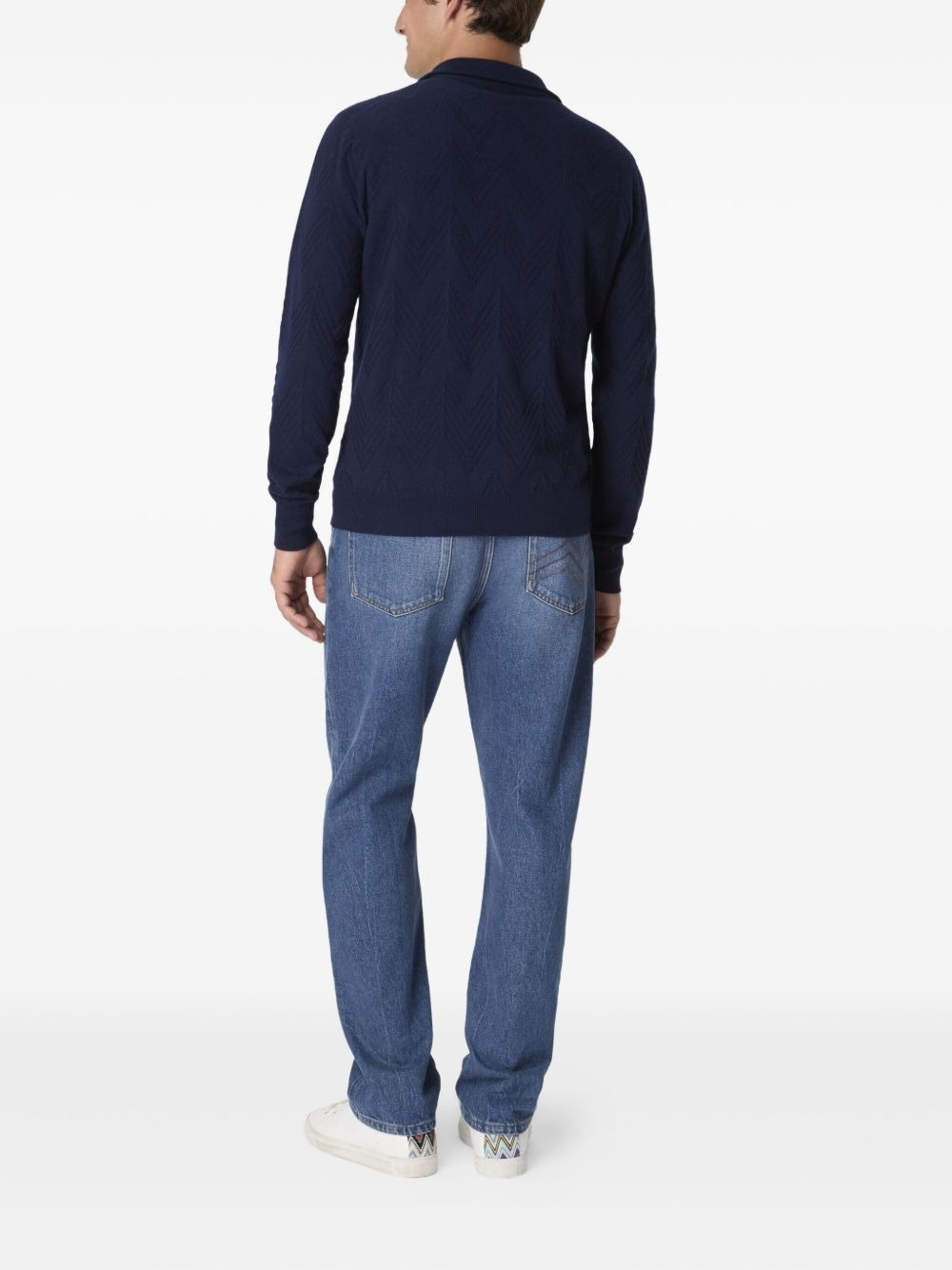 herringbone half-zip sweater - 3