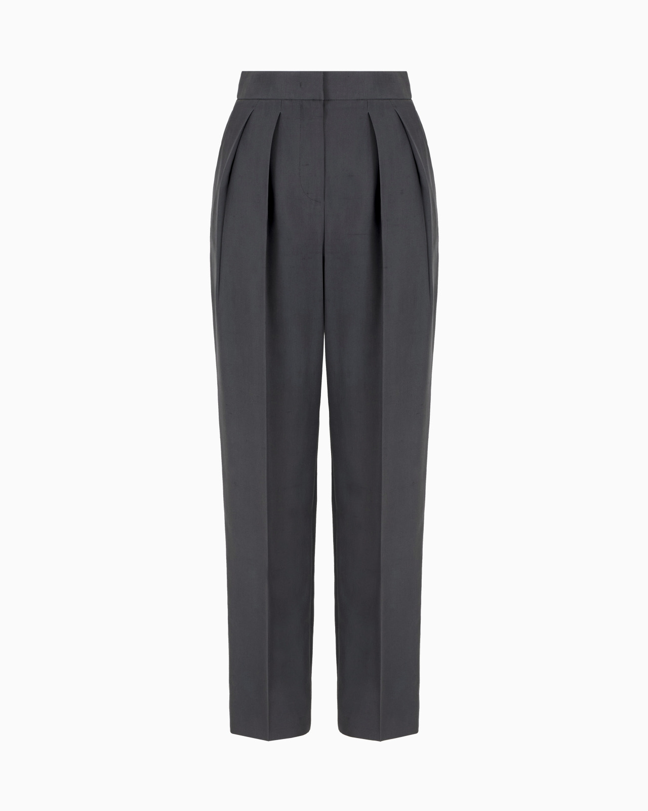 DOUBLE-PLEAT, SILK-SHANTUNG TROUSERS - 1