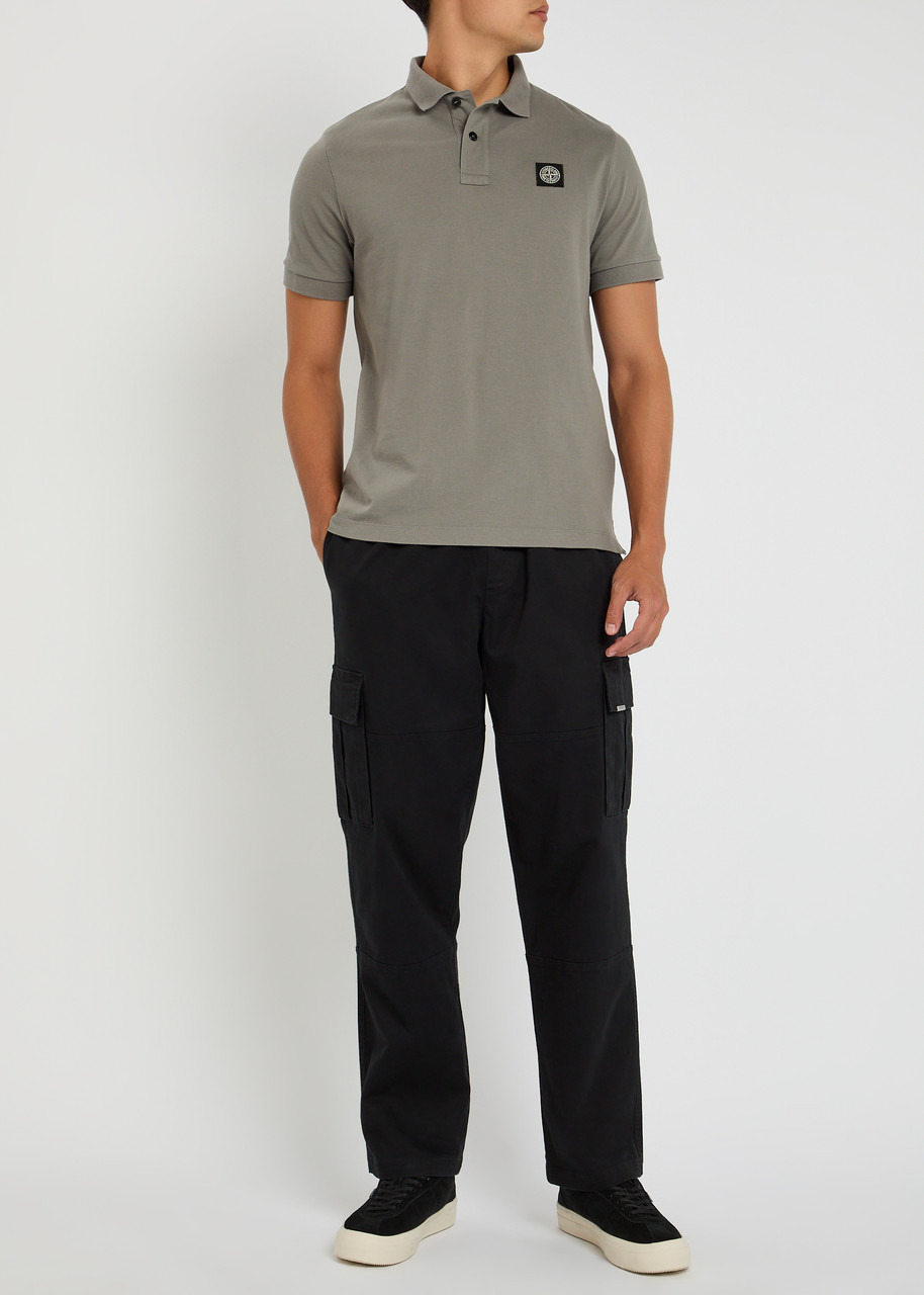 Stone Island Logo Piqué Stretch-cotton Polo Shirt - 4