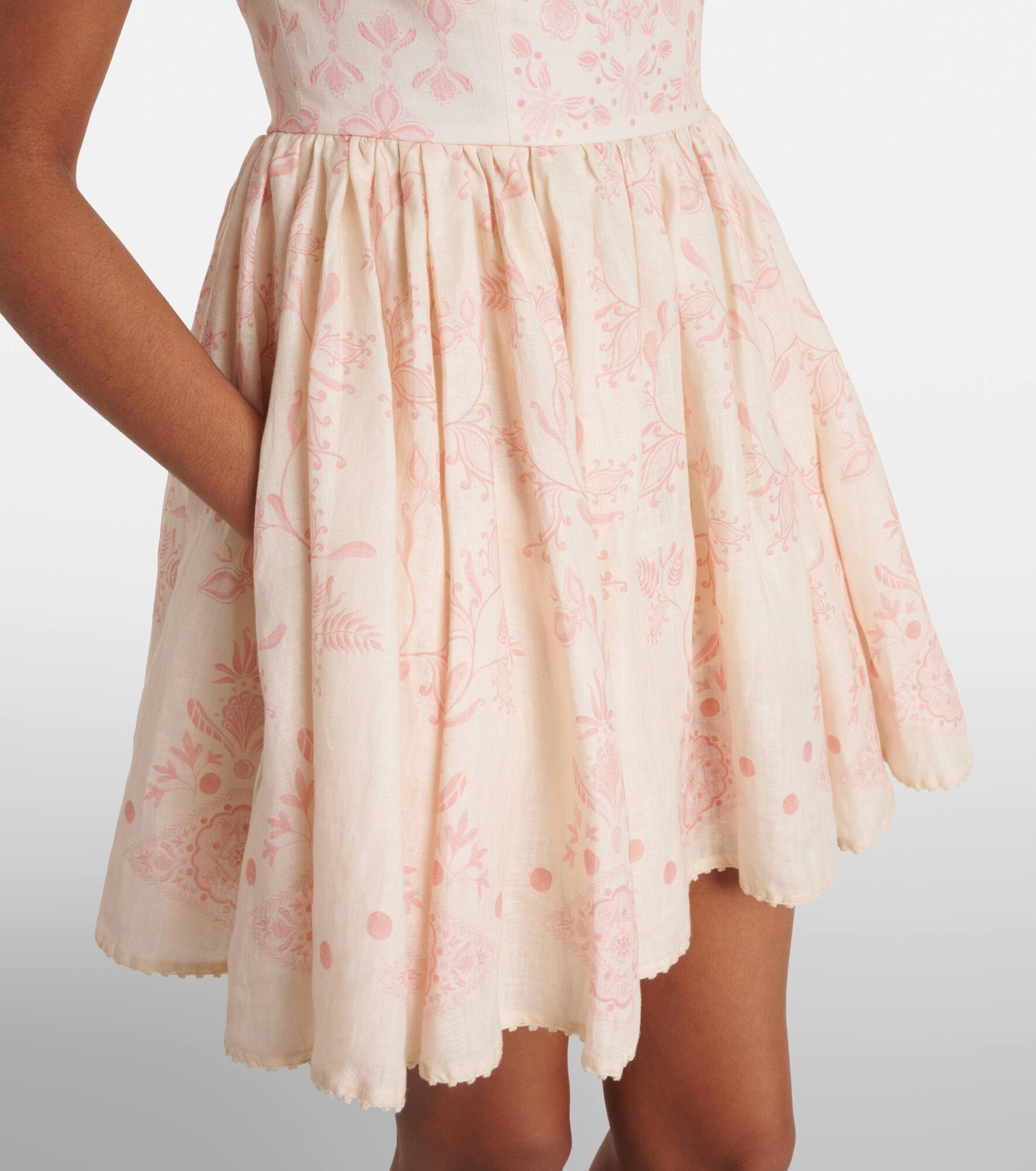 Hierbabuena Floritura linen minidress - 5