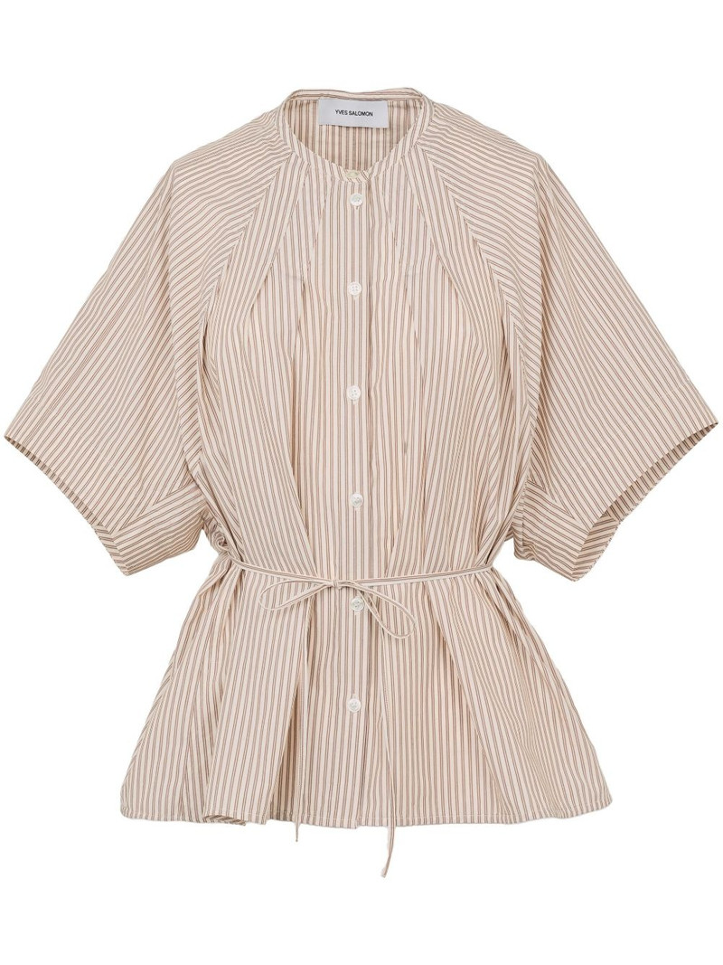 striped pleated poplin shirt 1