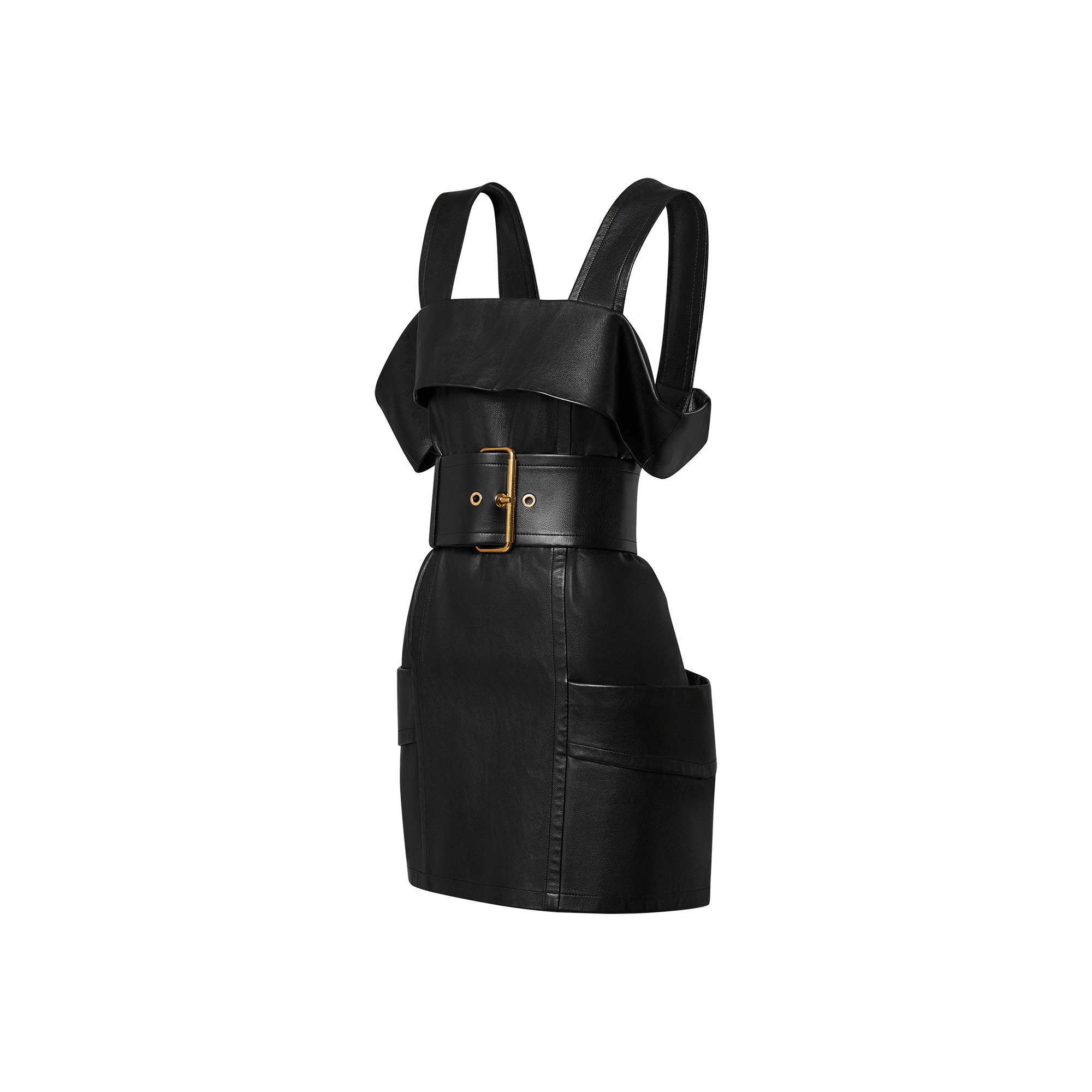 Oversized Belt Calfskin Utility Dress - 2