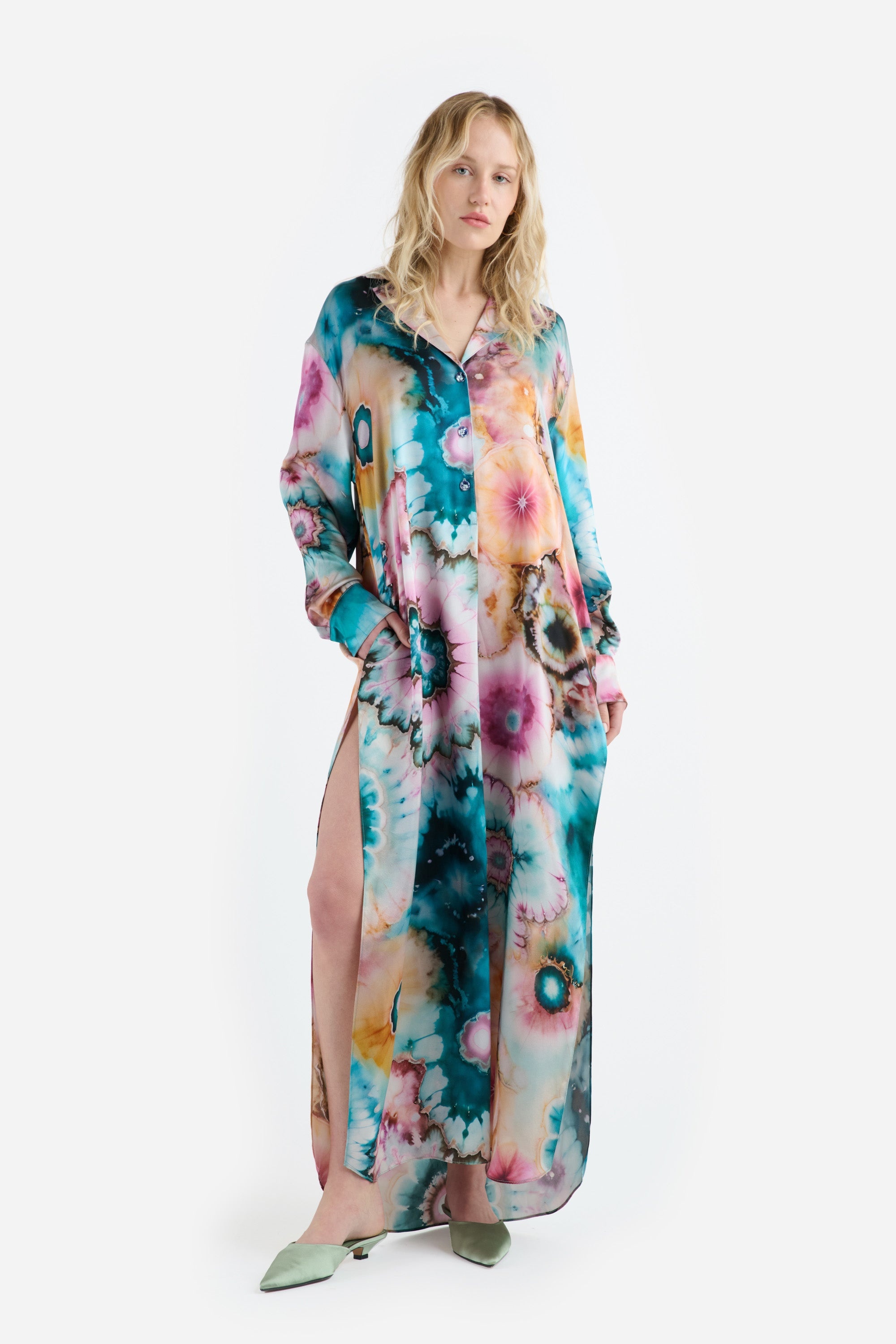 SILK TIE DYE CAFTAN - 2