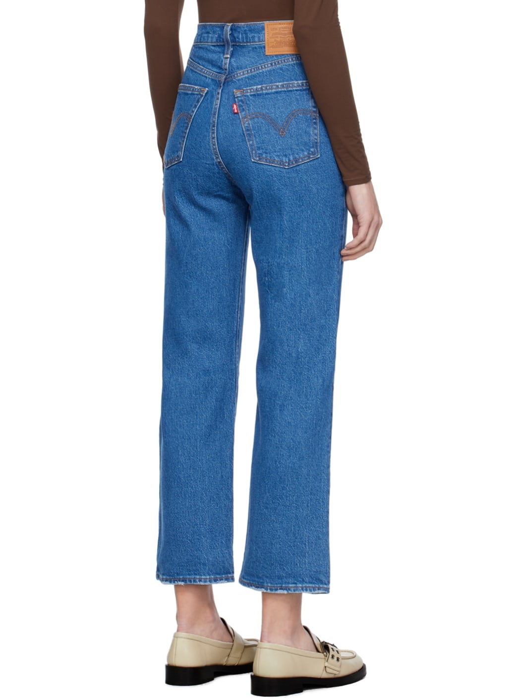 Blue Ribcage Straight Ankle Jeans - 3