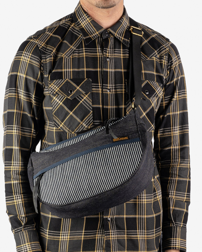 Iron Heart IHE-19-HIC 12oz Hickory Stripe Small Shoulder Bag - Indigo outlook