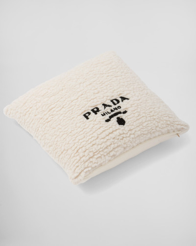 Prada Faux-fur cashmere and wool throw pillow outlook