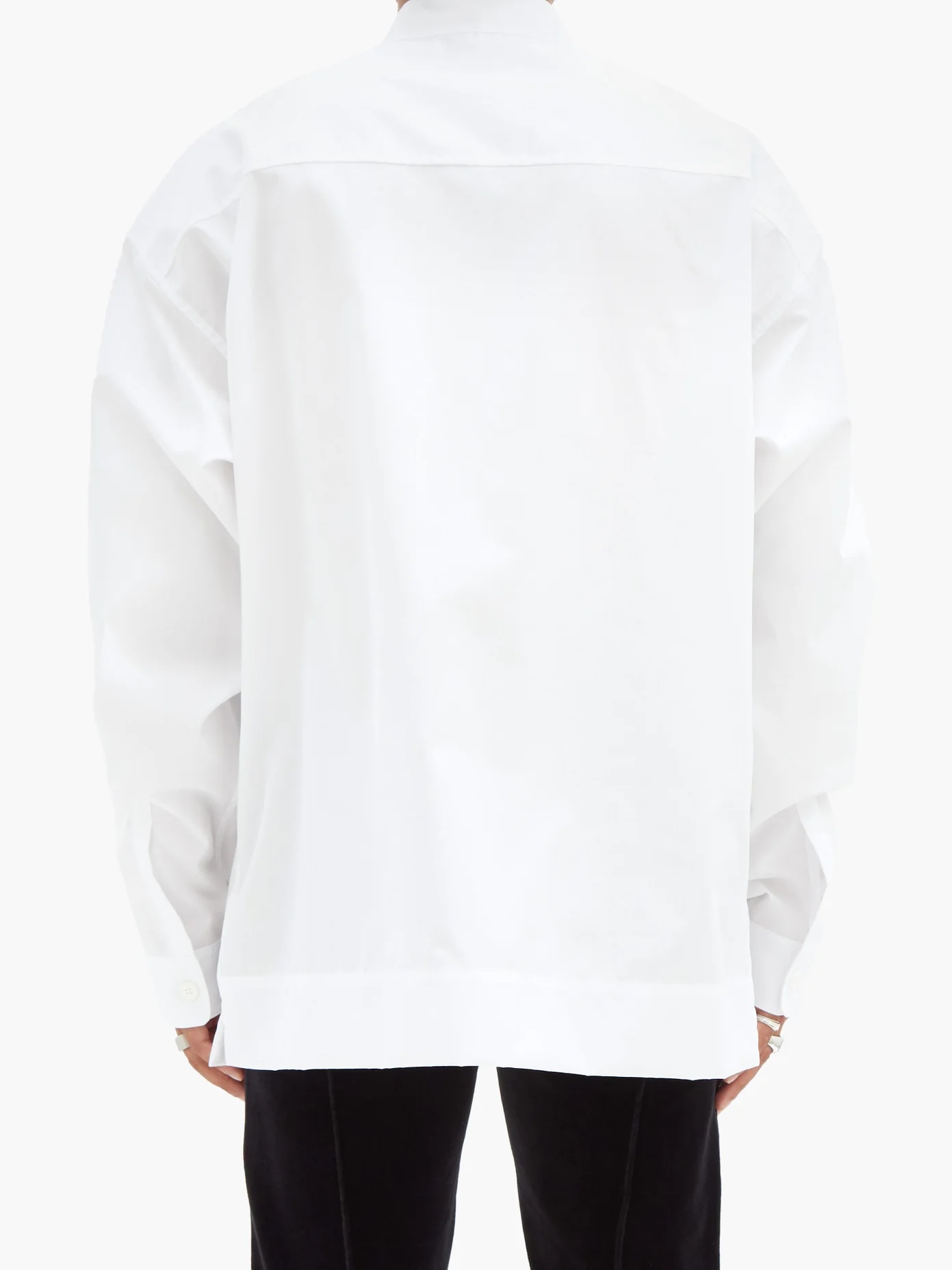 Band-collar cotton shirt - 5