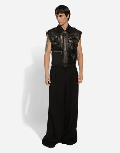 Dolce & Gabbana Leather vest with multiple pockets outlook