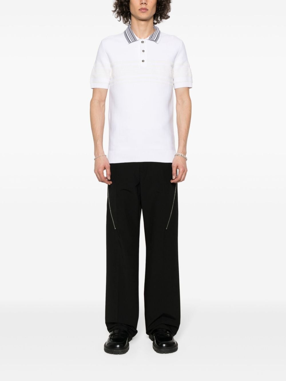 DAWN KNIT POLO POLYCOTTON BLEND WHITE  IVORY - 2