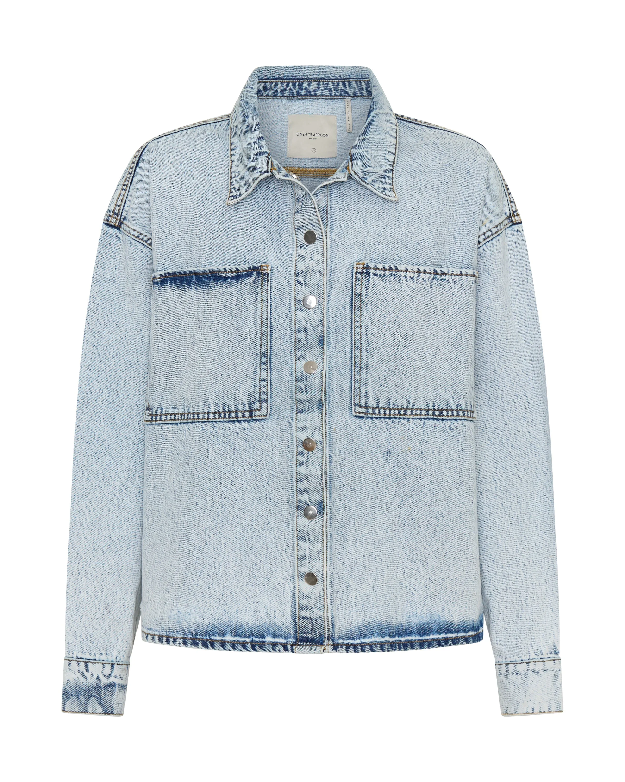 Je T'Aime Denim Shacket - Whisper Blue - 1