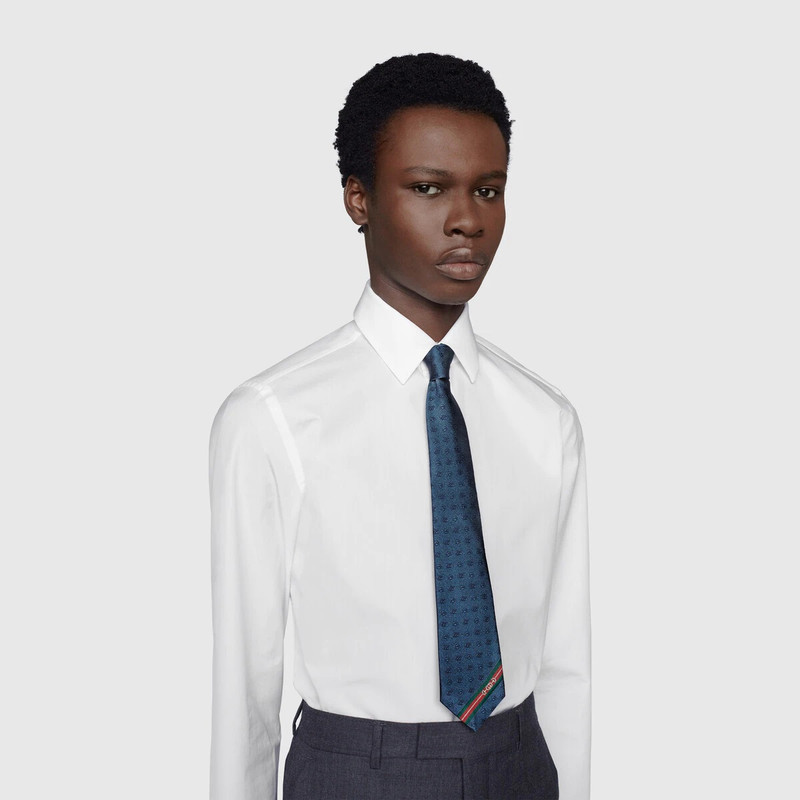 Double G and Horsebit jacquard silk tie 4