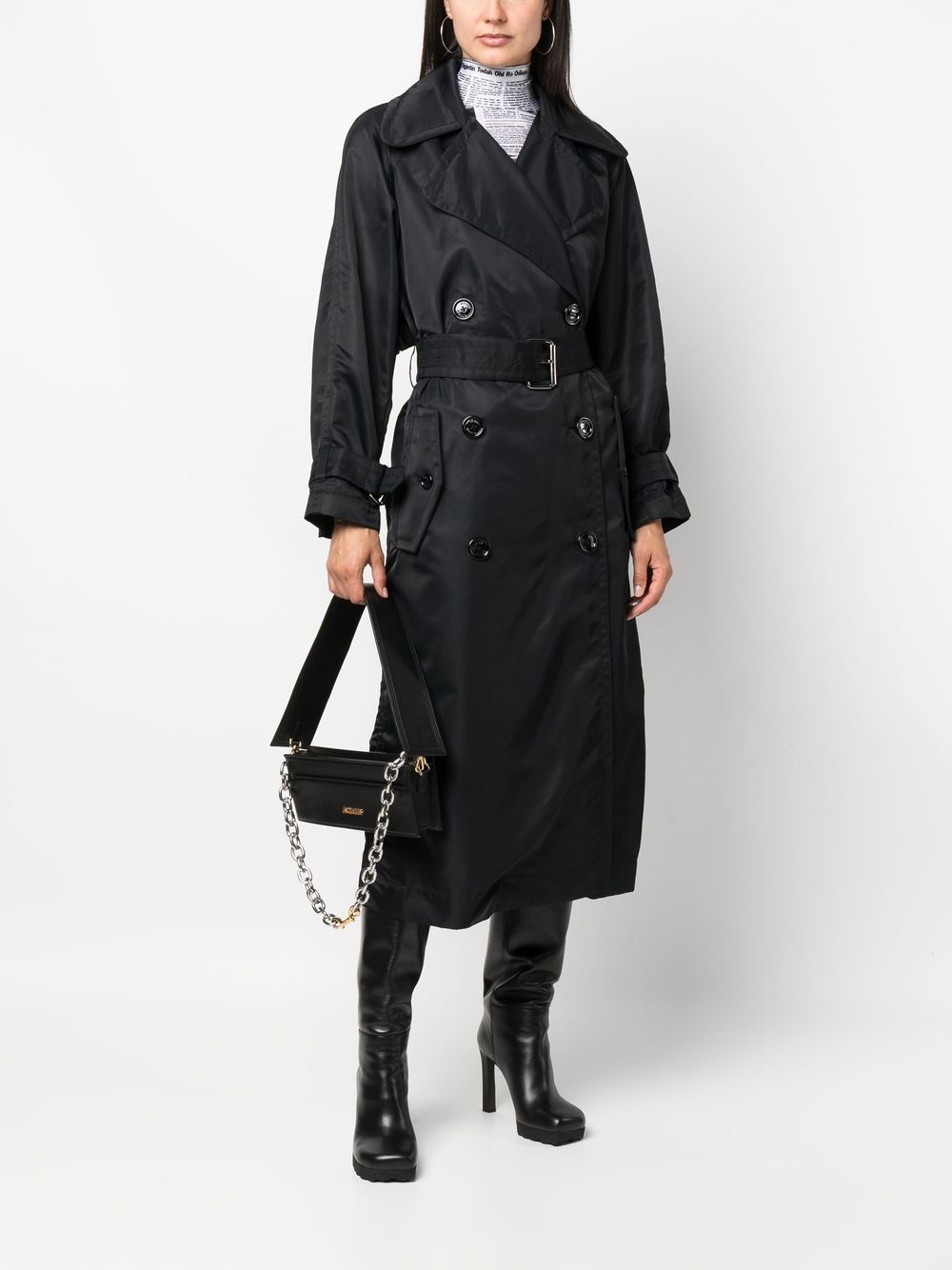 belted double-breasted trench coat - 2