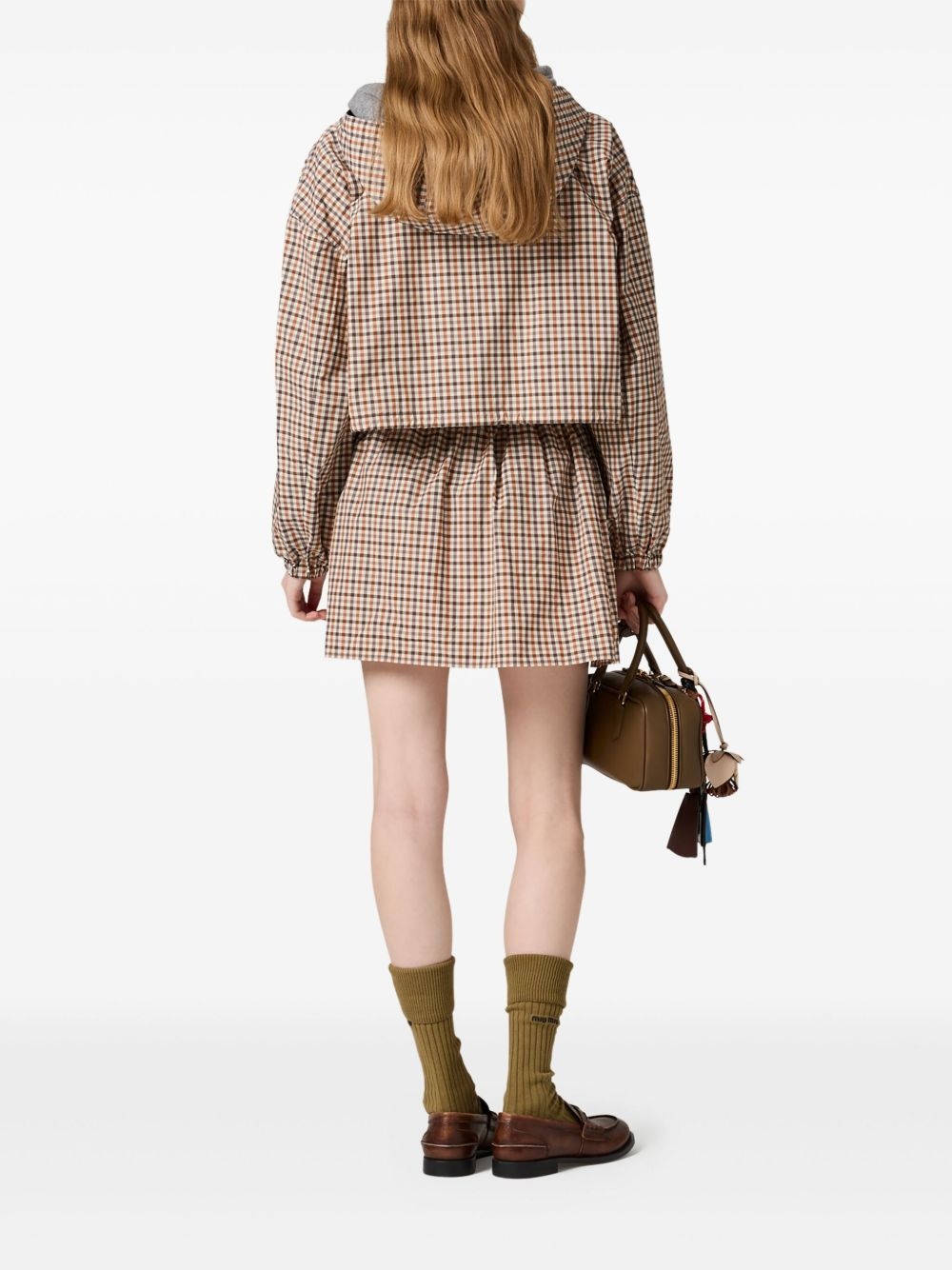 gingham-check mini skirt - 3