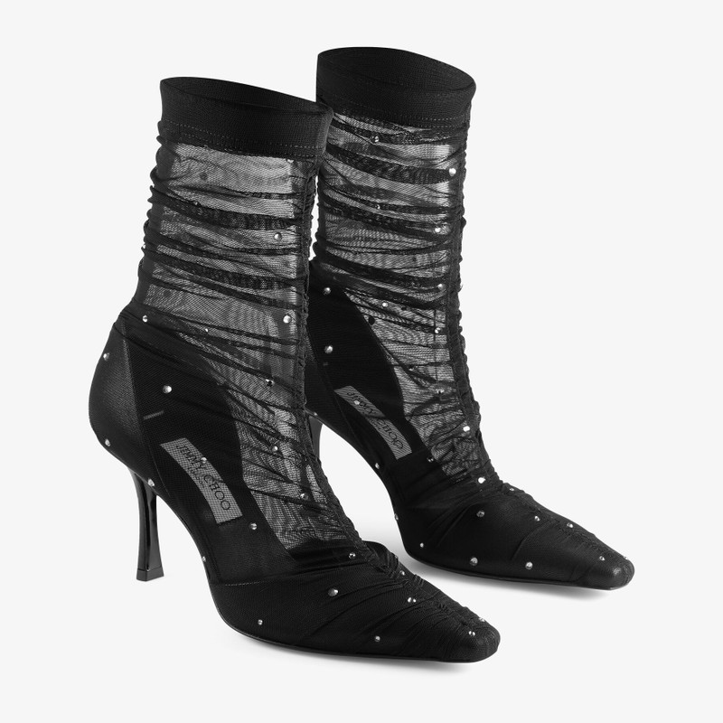 JIMMY CHOO Lotta Anke Boot 85
Black Tulle Ankle Boots outlook