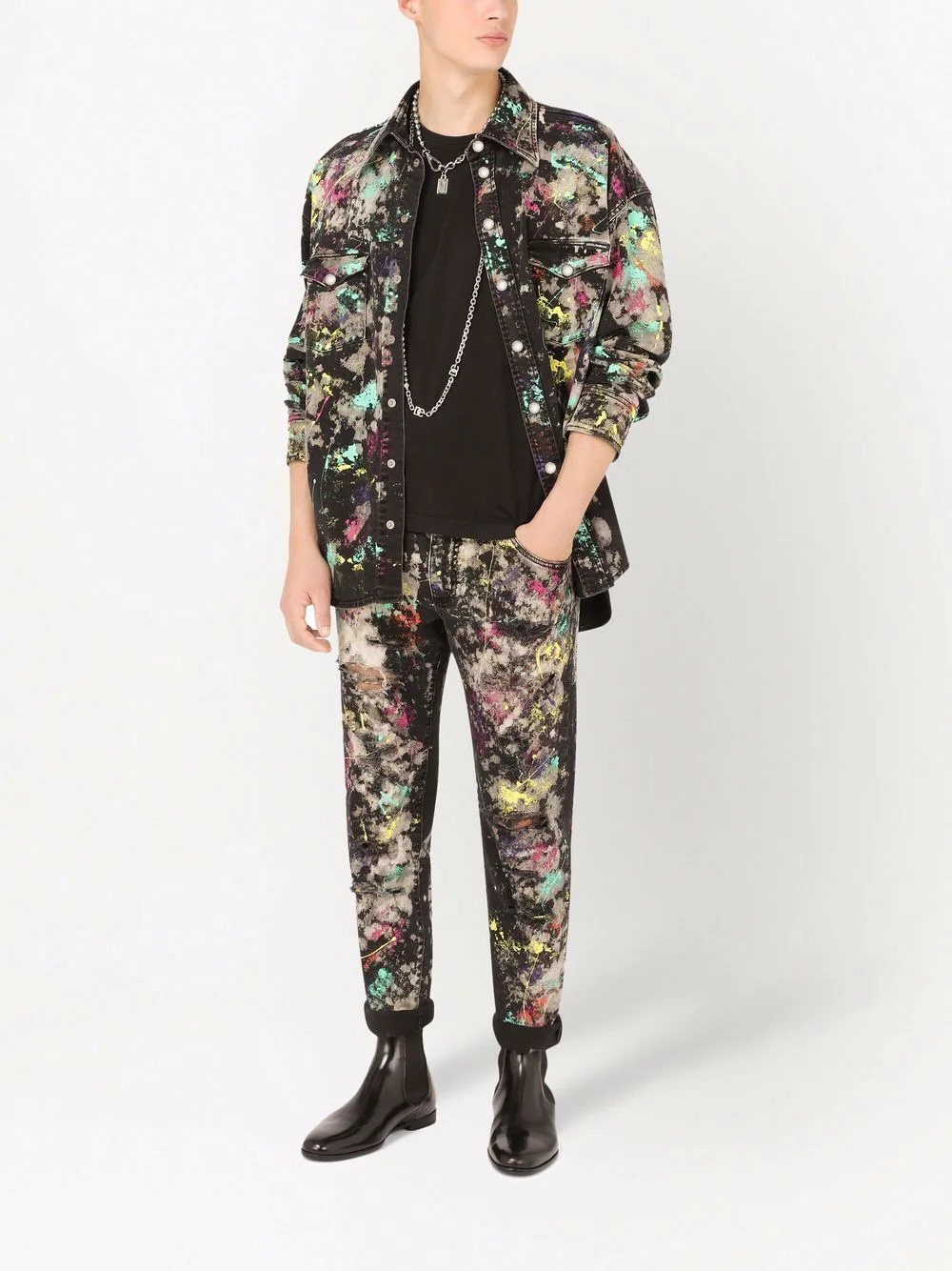 paint-splatter longsleeved shirt - 2