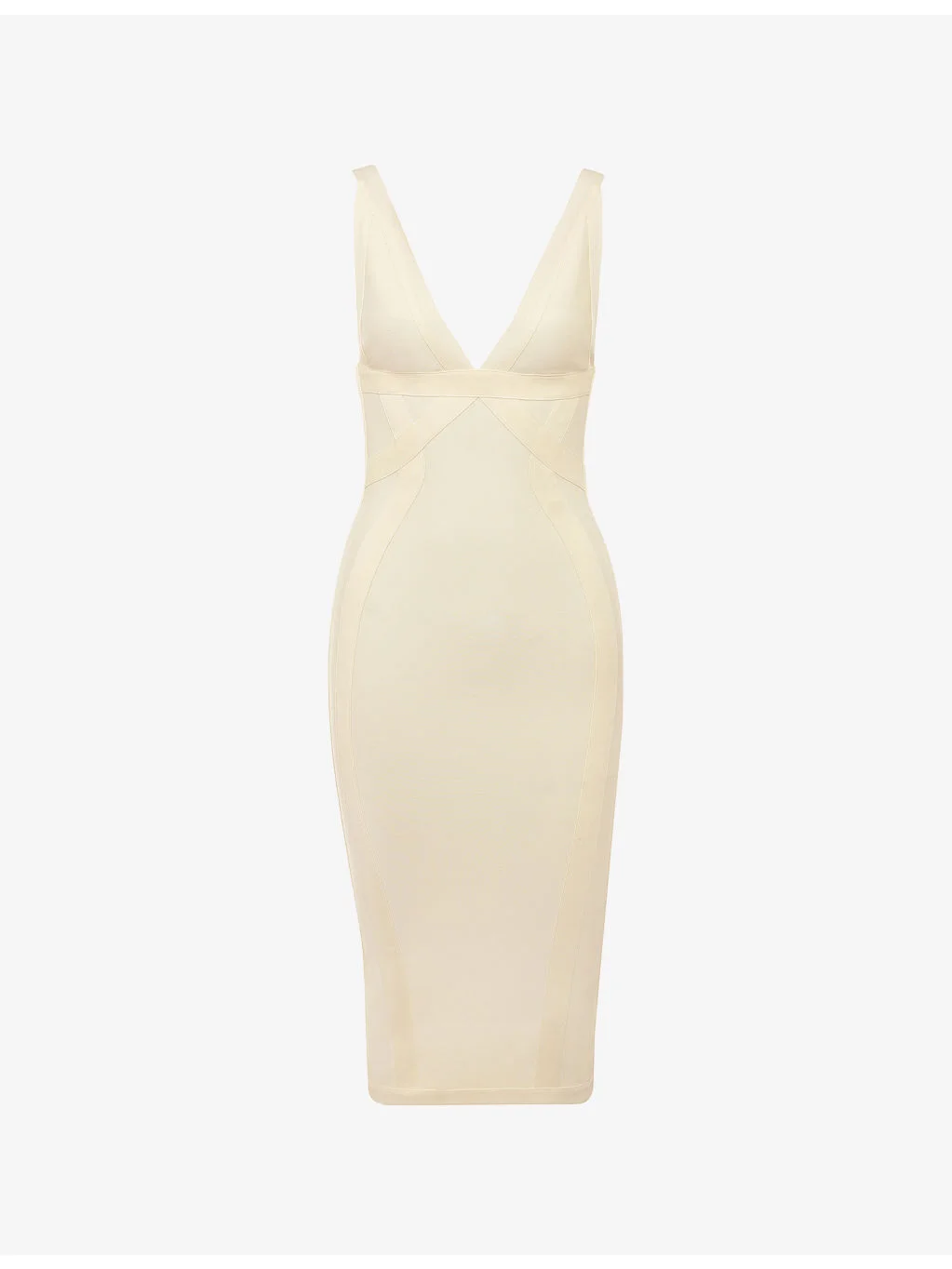 The Sculpt Halter-Neck Bandage Stretch-Woven Midi Dress - 1