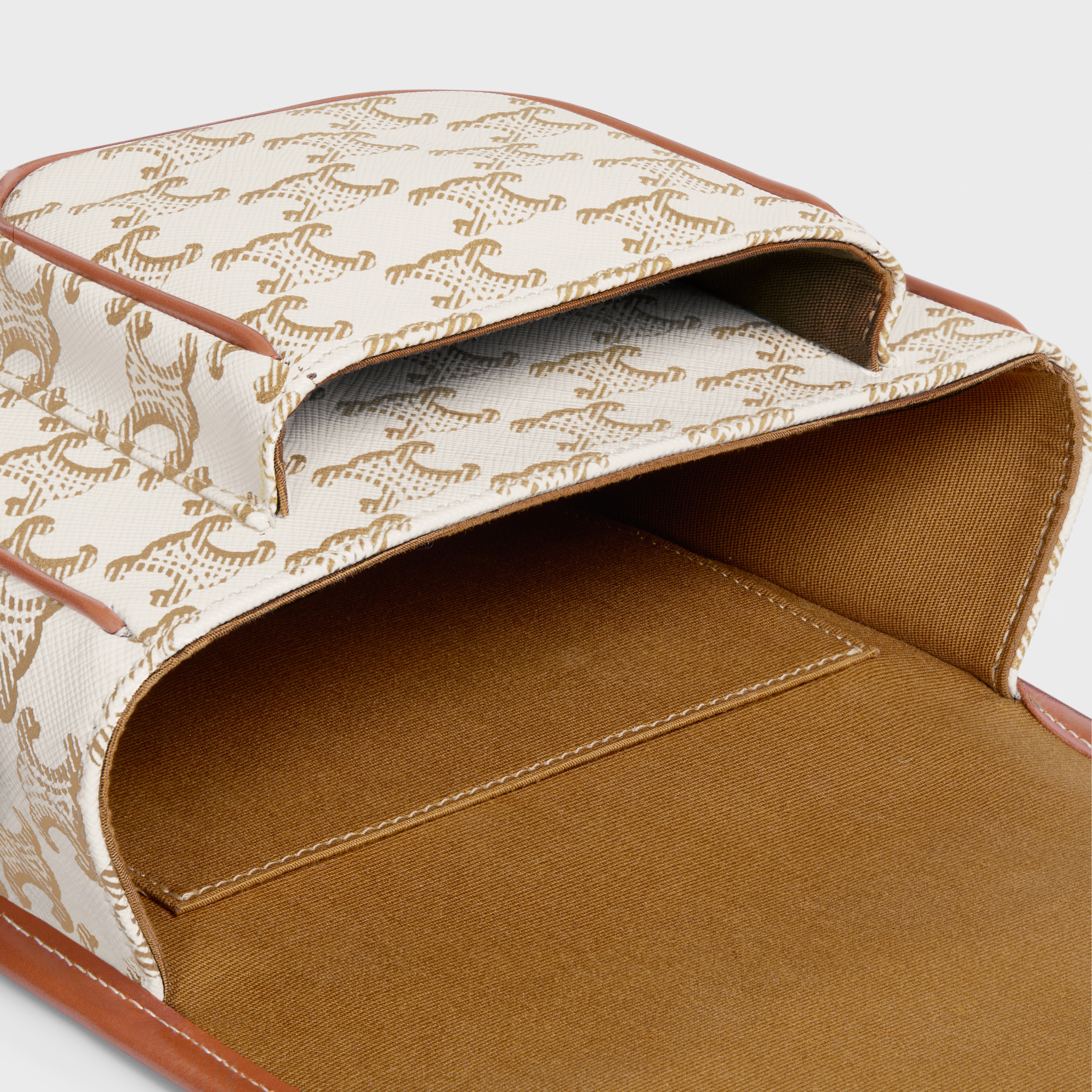 Medium Folco bag in Triomphe Canvas and calfskin - 4