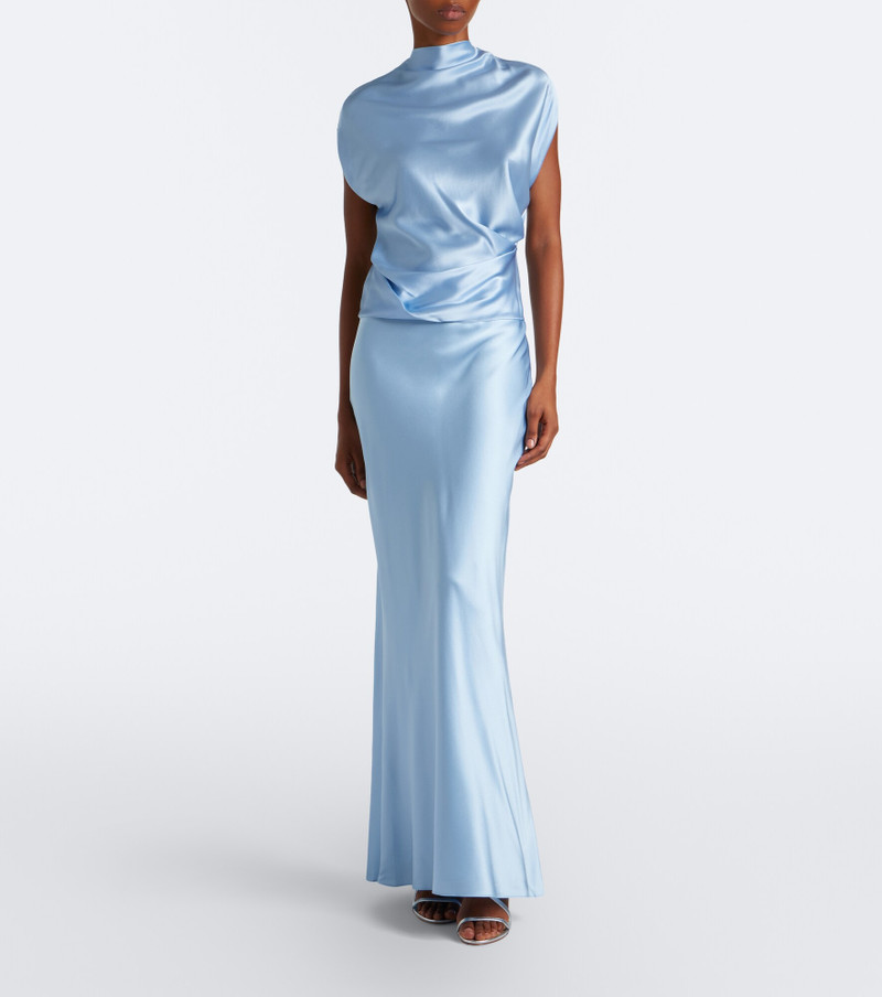 Draped silk charmeuse top 6