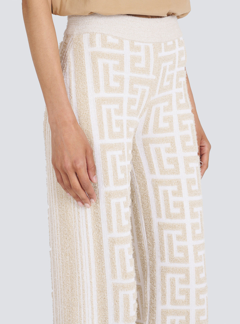 Wide Balmain monogram pants 7