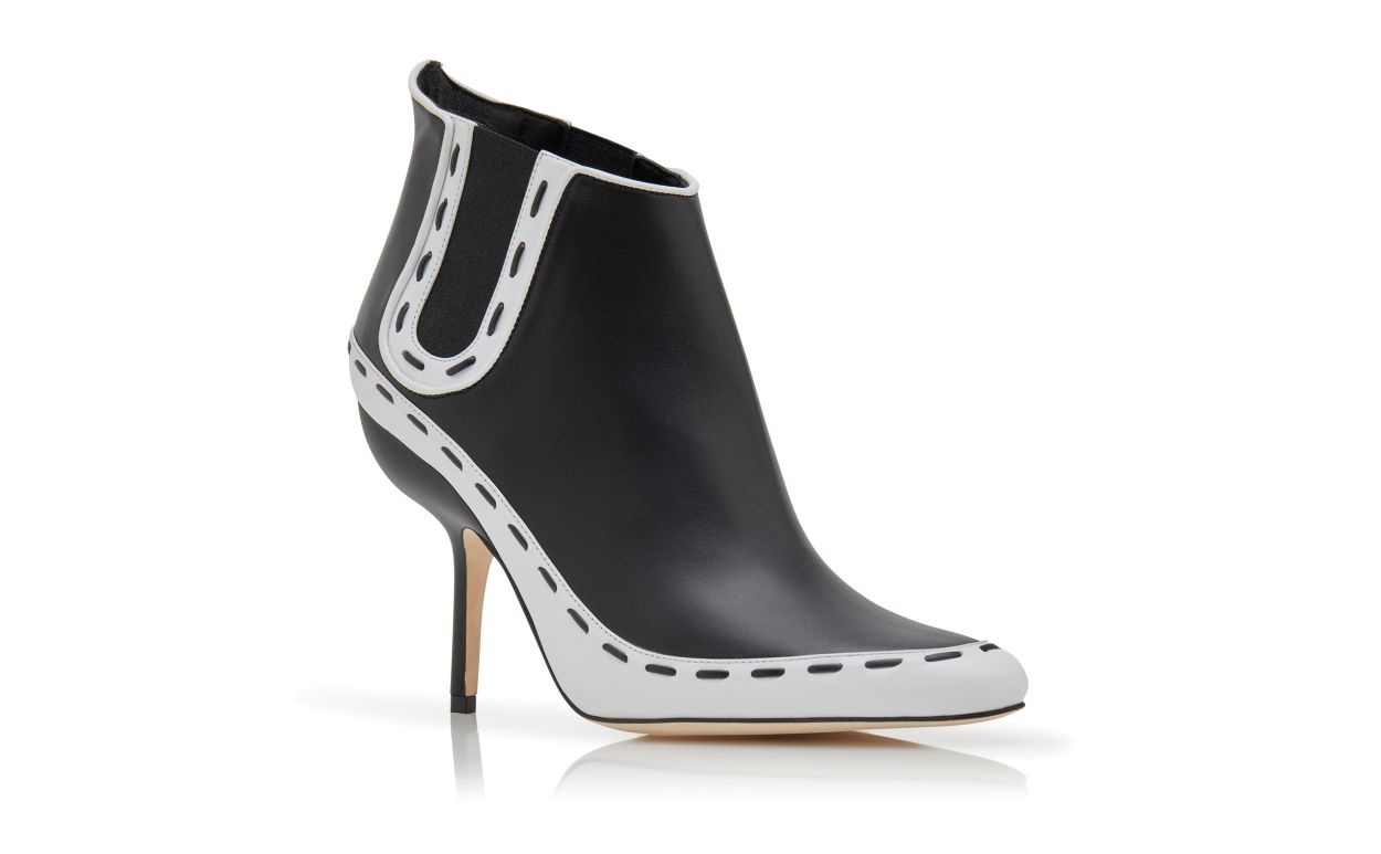 Black Calf Leather Ankle Boots - 3