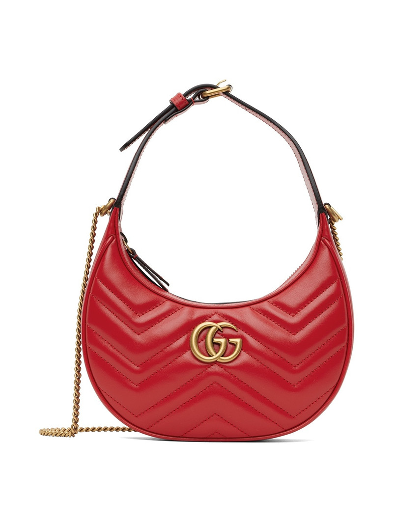 Red Mini GG Marmont Shoulder Bag - 1