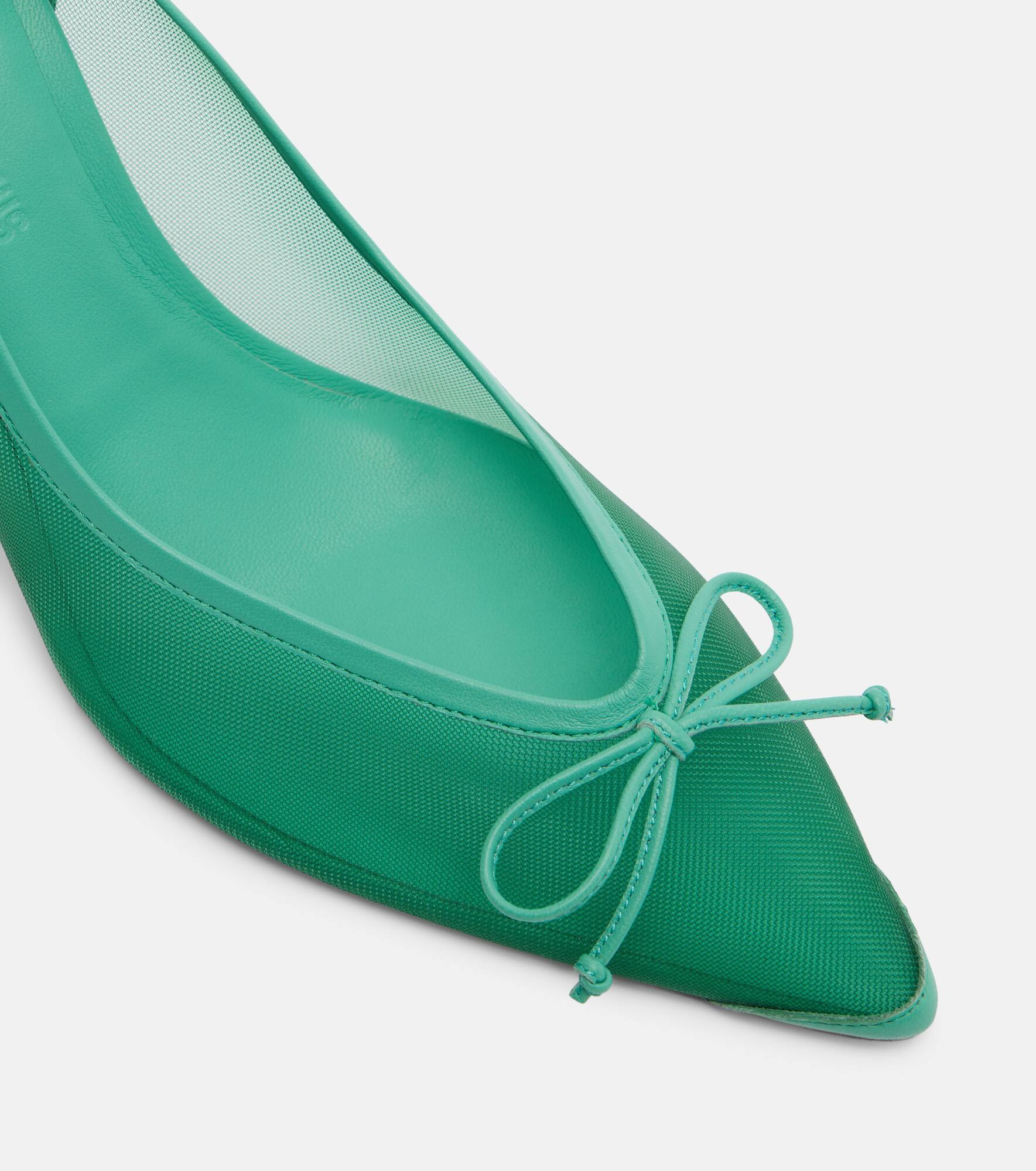 Tourni 80 leather-trimmed mesh pumps - 5