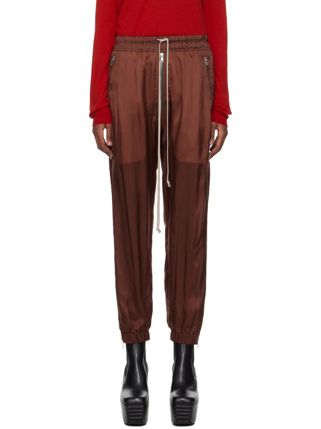 Burgundy Track Lounge Pants - 1