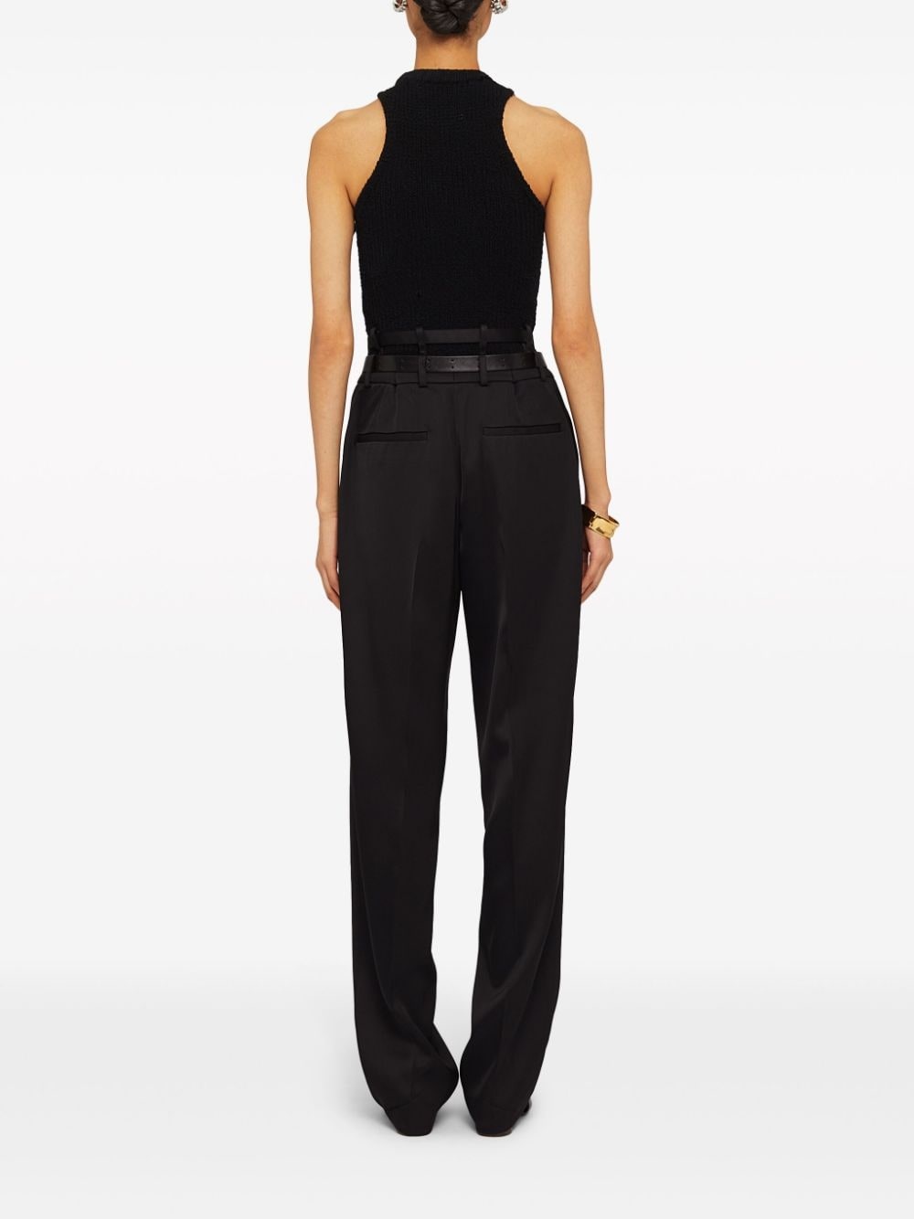 fringe-trim knitted top - 3