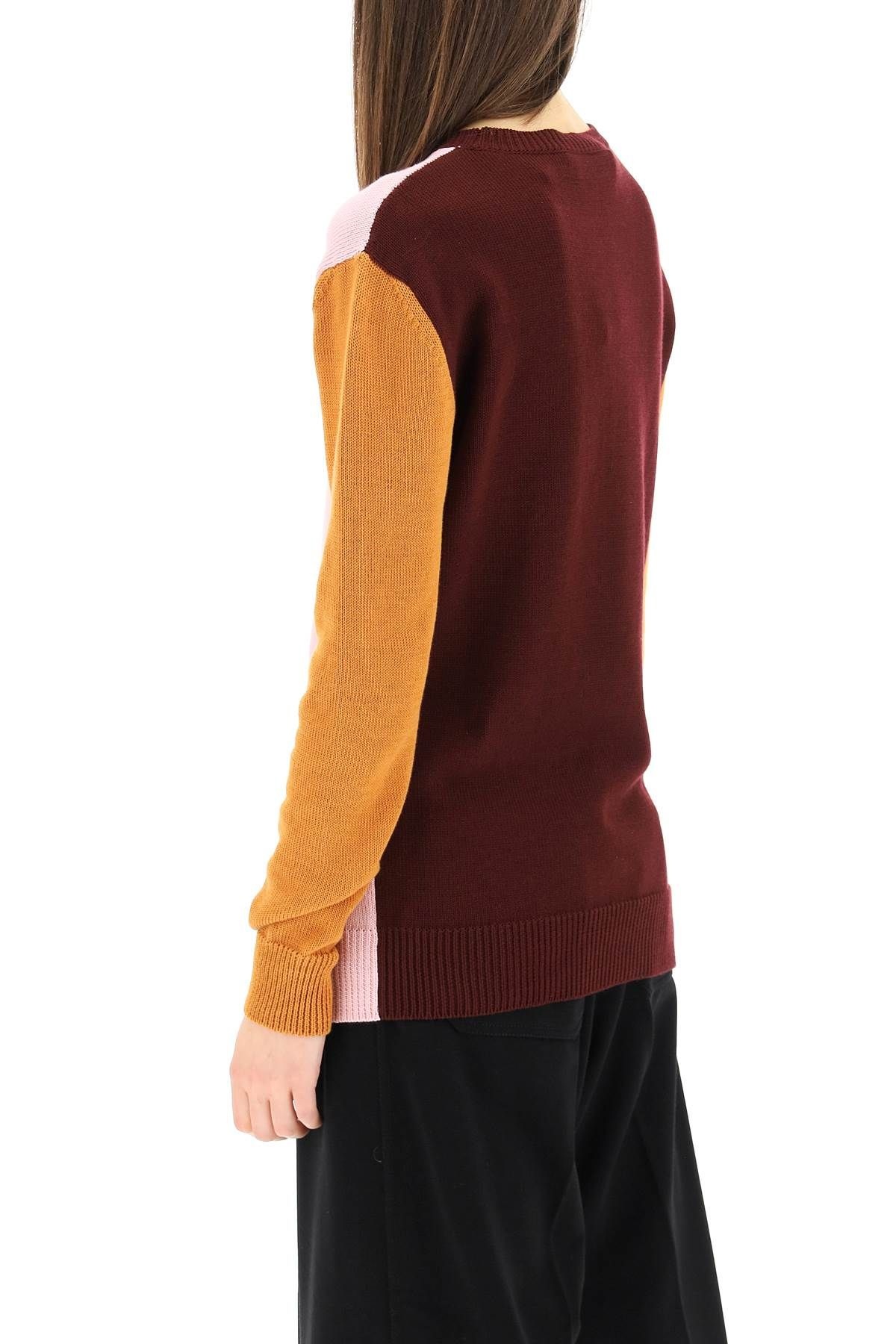 COLOR BLOCK COTTON SWEATER - 4