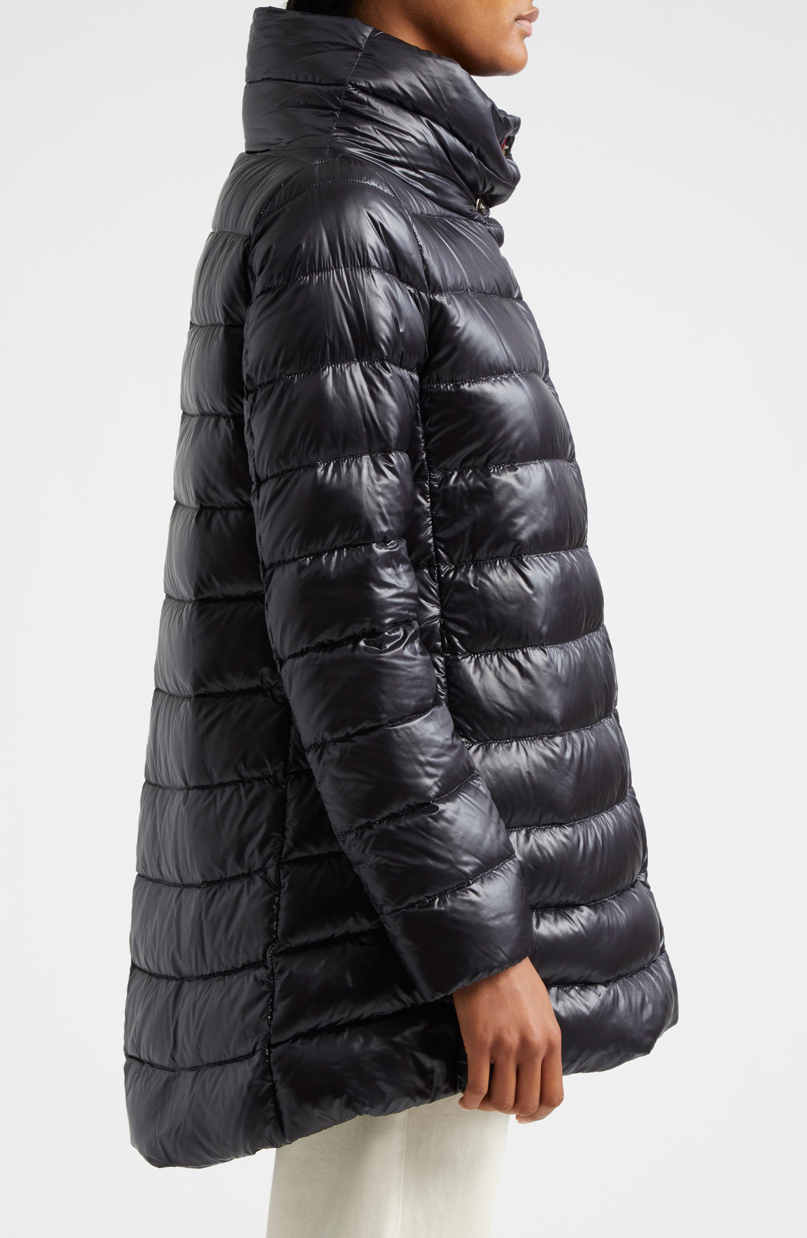 Herno Amelia Water Resistant High-Low Down Jacket in Black at Nordstrom - 3