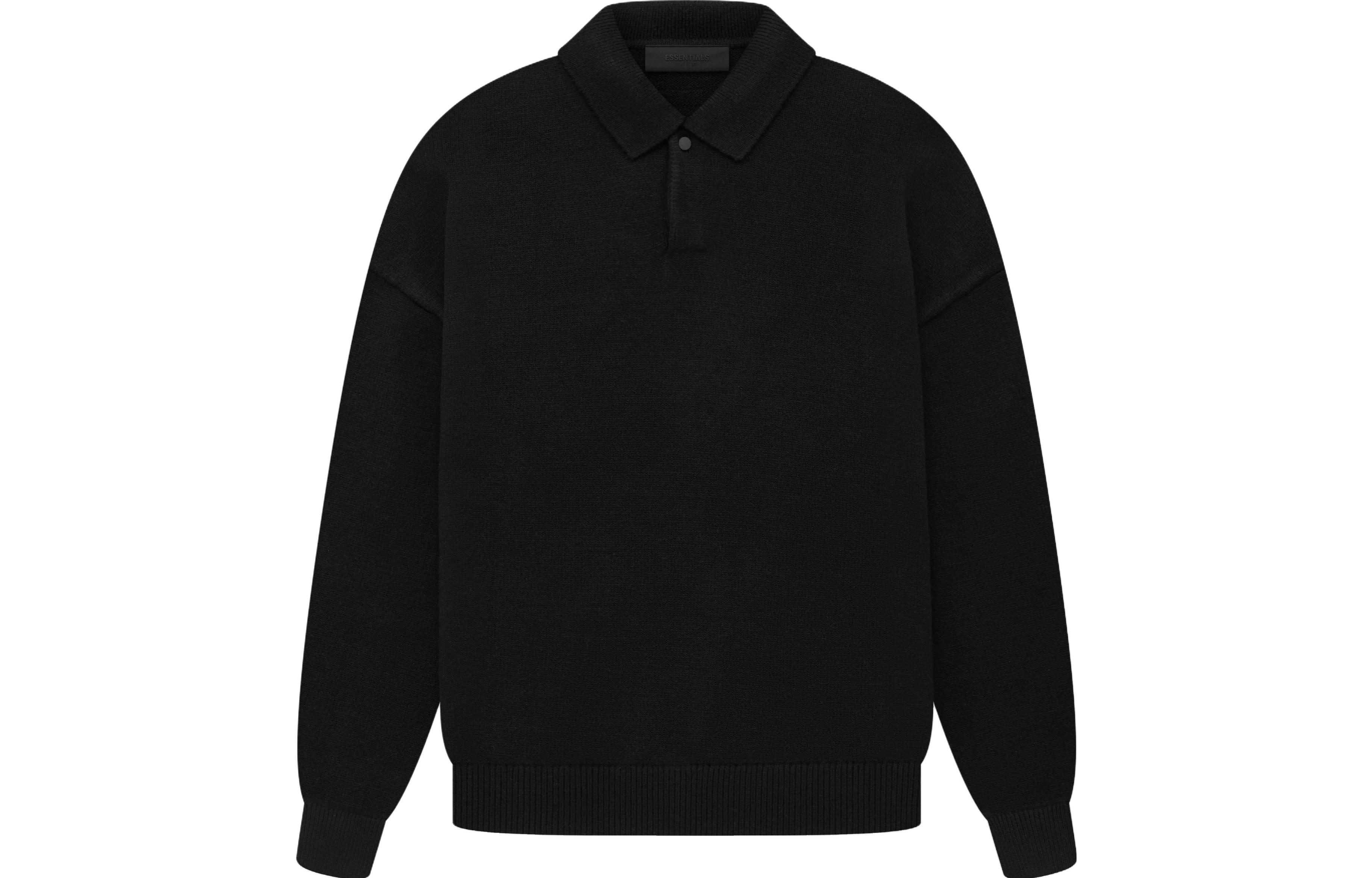 Fear of God Essentials The Black Collection Knit Polo Shirt 'Jet Black' 192SP232180F - 2