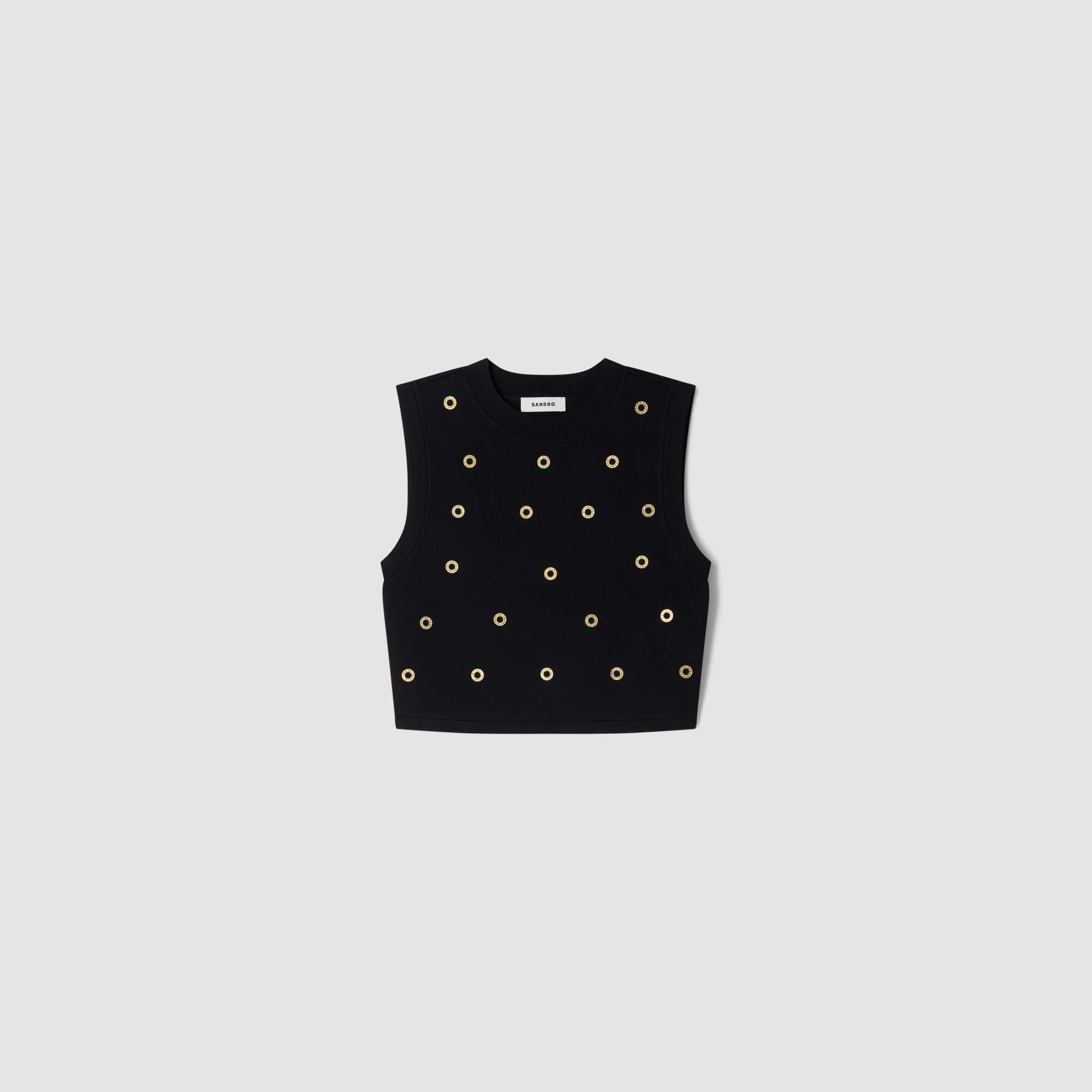 STUDDED KNIT TOP - 1