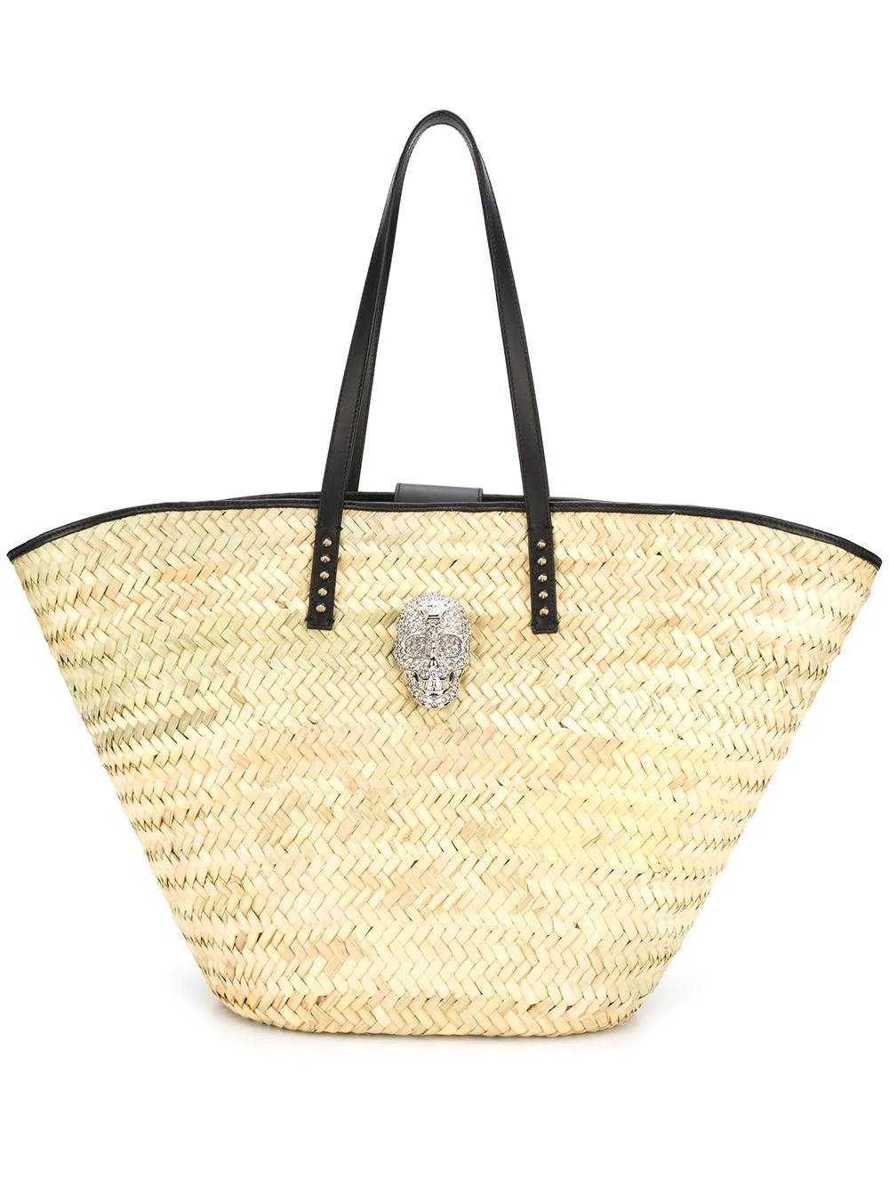 straw basket tote - 1