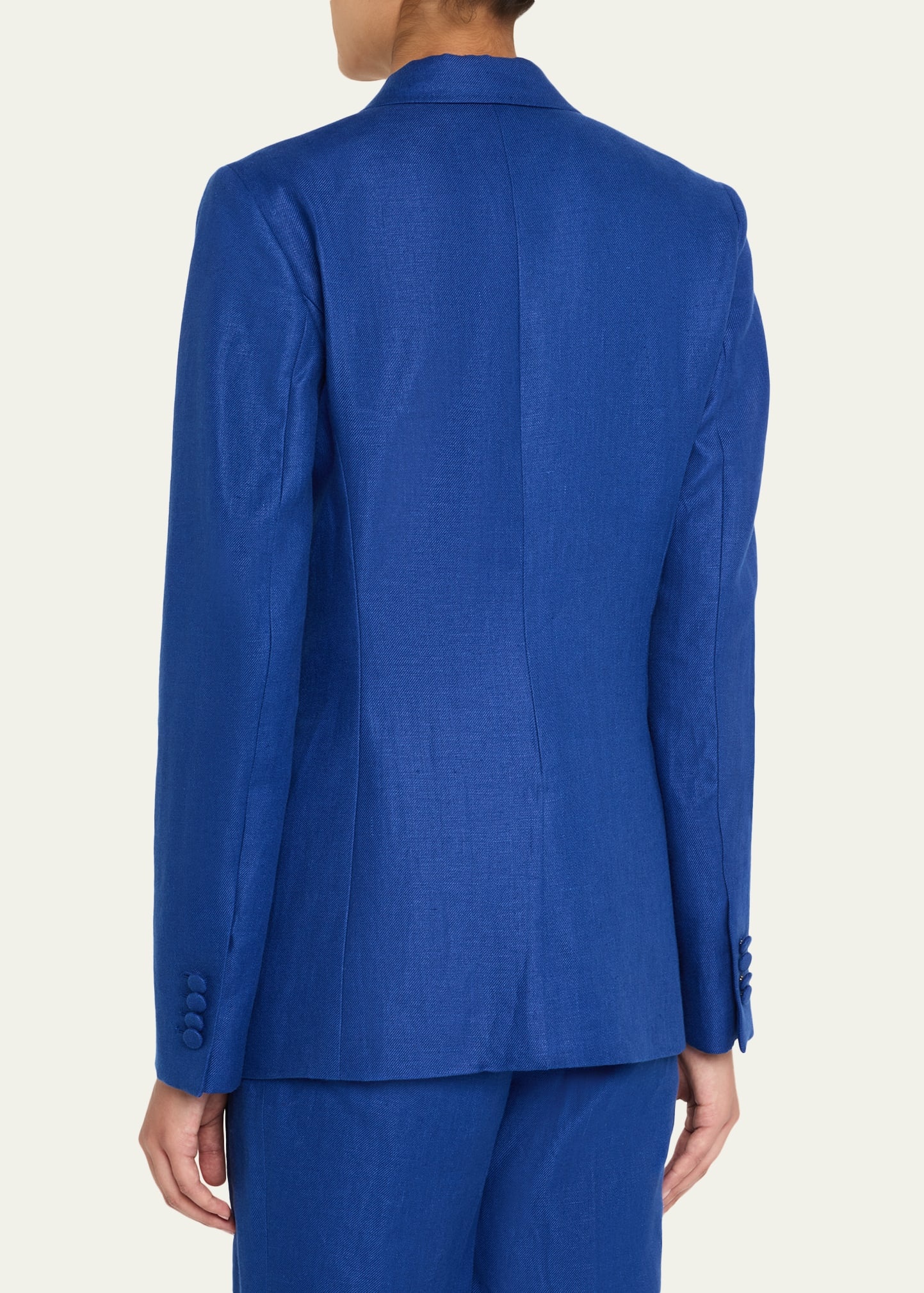 Angela Linen Double-Breasted Blazer - 3