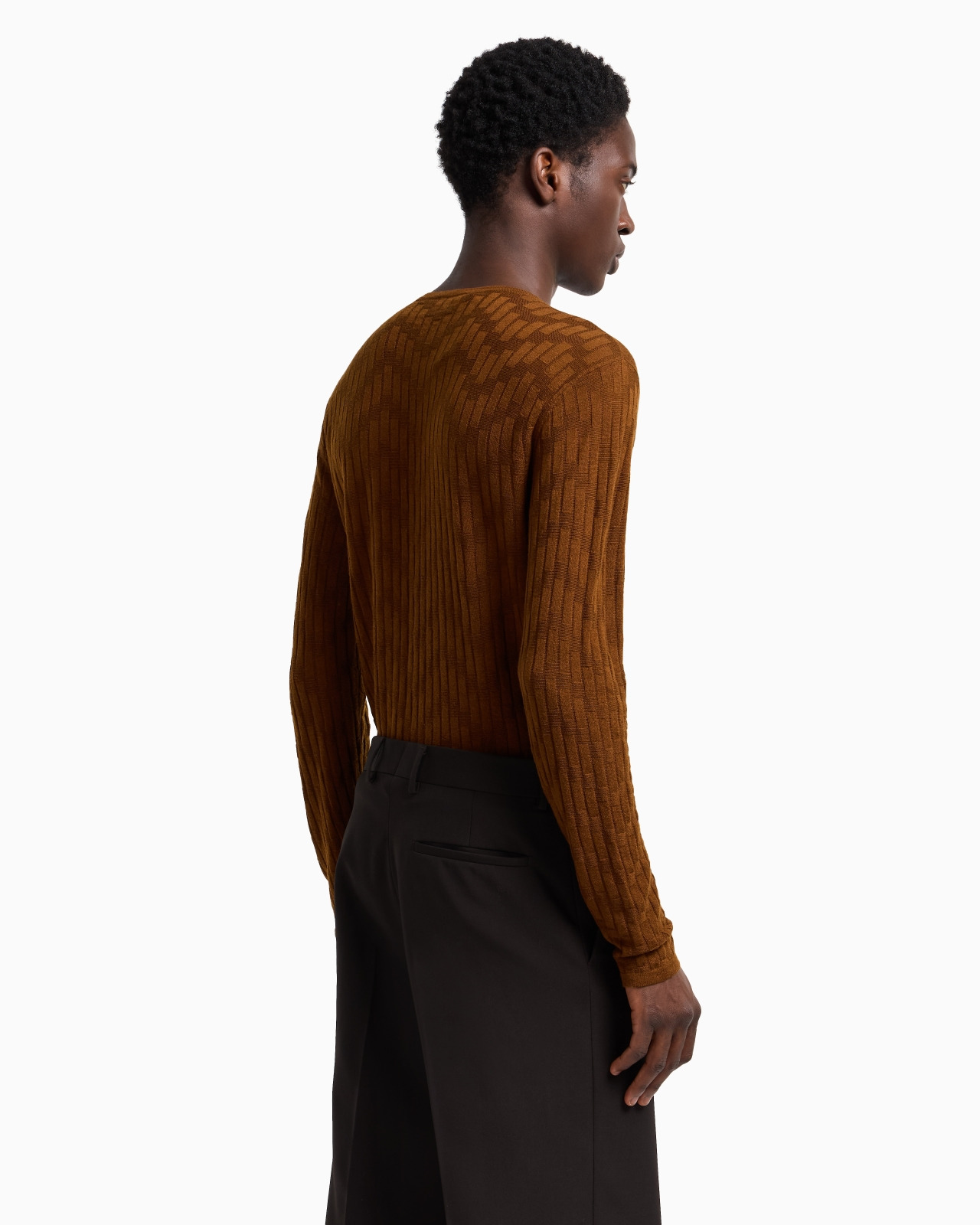 PATTERNED KNIT WOOL AND SILK BLEND JUMPER - 3