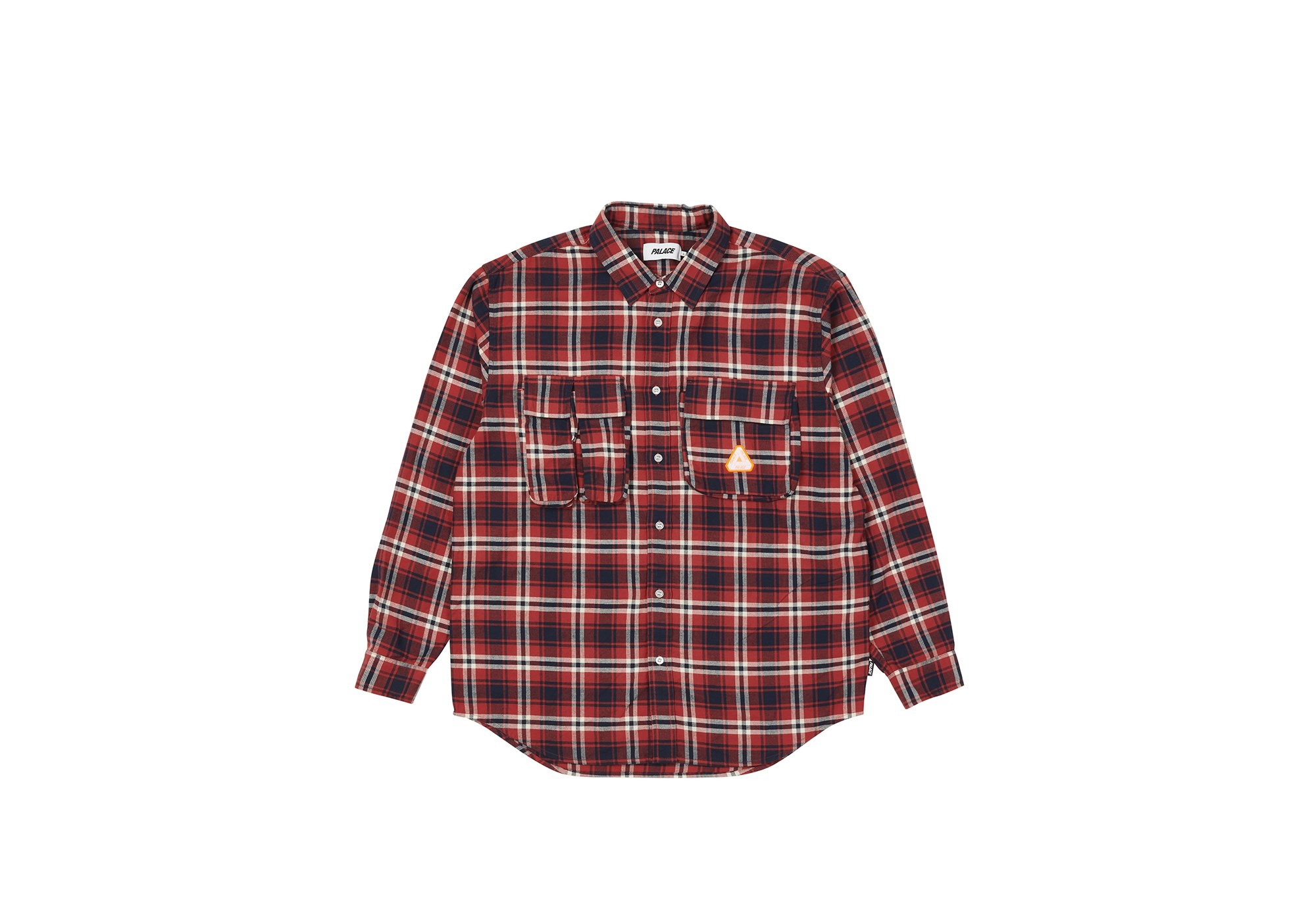 CARGO POCKET FLANNEL SHIRT RED - 1