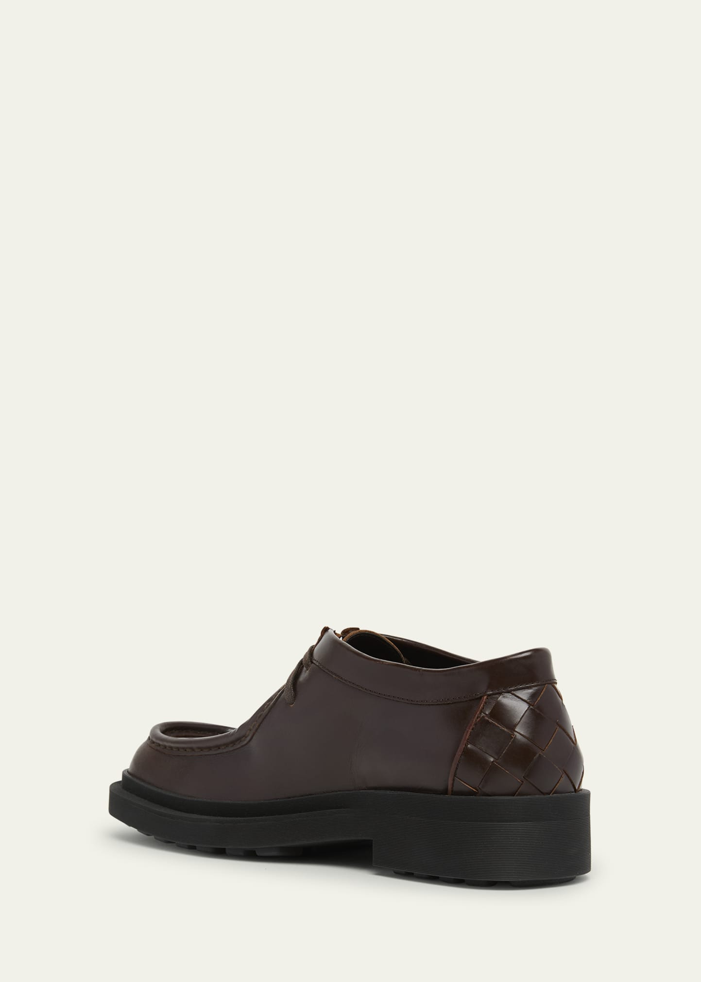Men's Ben Intrecciato-Back Leather Derby Shoes - 4