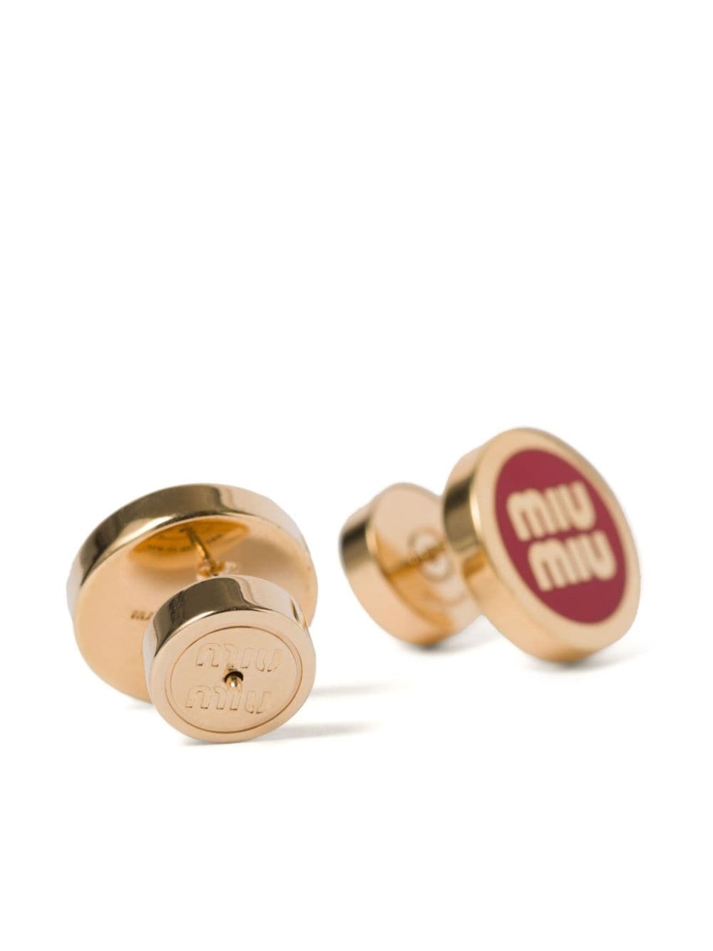 logo-lettering stud earrings - 2