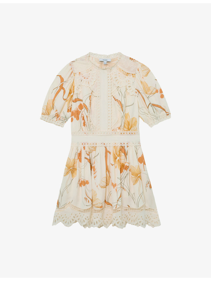 Lacey Floral-Print Woven Mini Dress 1
