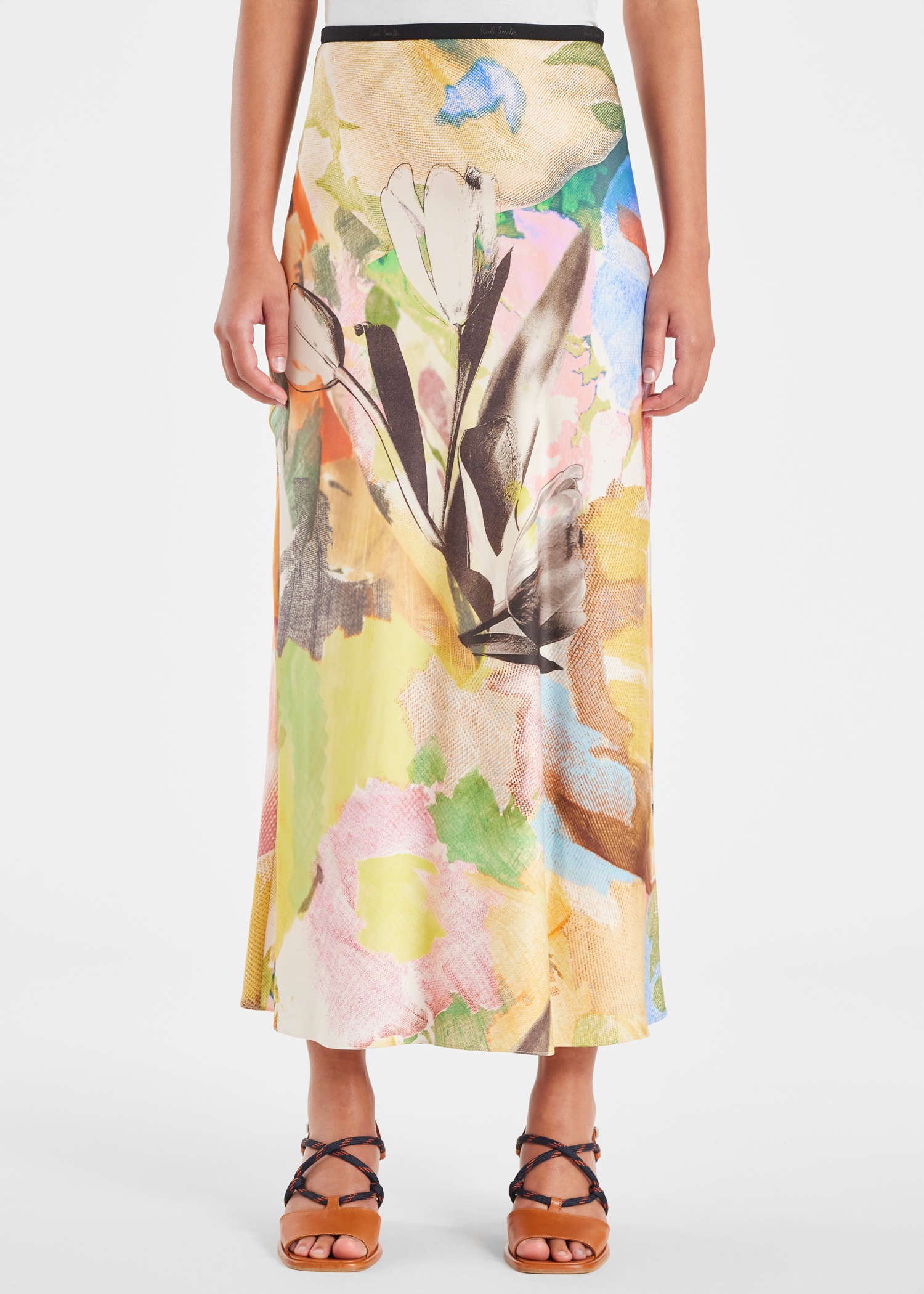 Women's 'Floral Collage' Printed Midi Skirt - 3