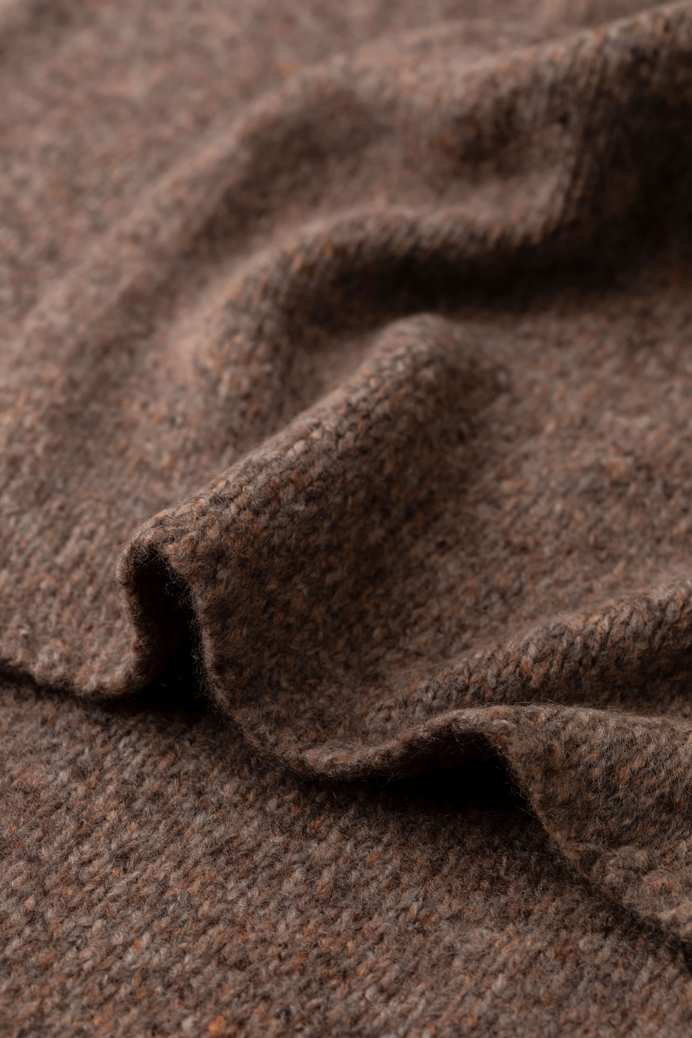 Cashmere Bouclé Brown Scarf - 2