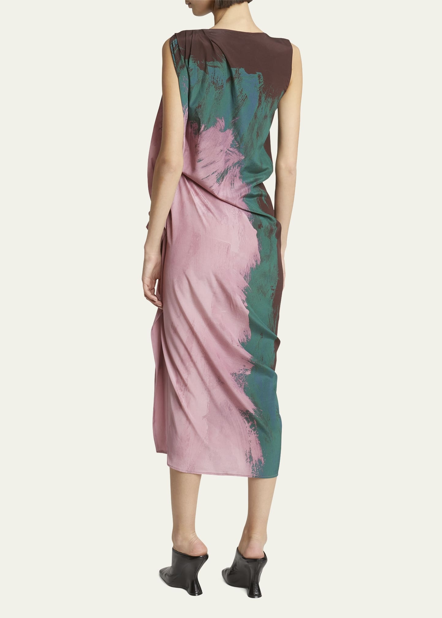 Dinam Draped Printed Midi Dress - 3