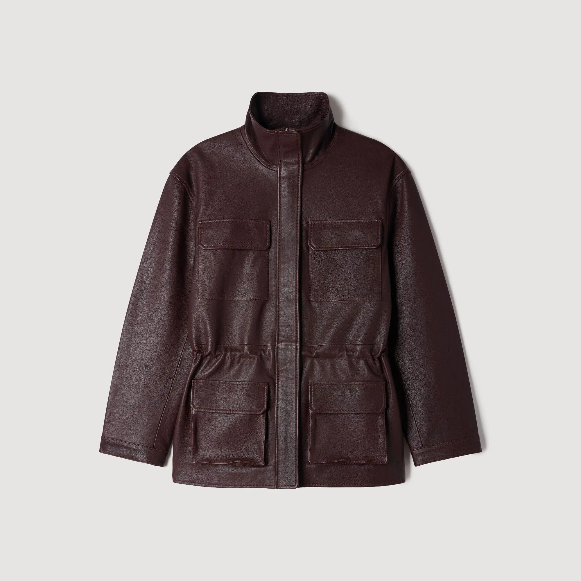 OVERSIZED LEATHER COLLAR JACKET - 1