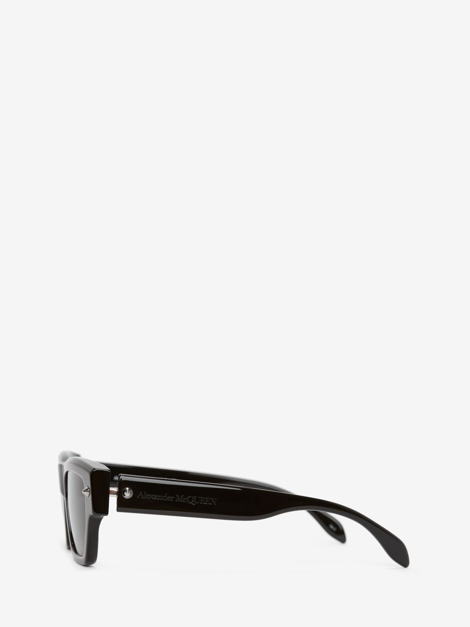 Men's Spike Studs Rectangular Sunglasses in Black/smoke - 3