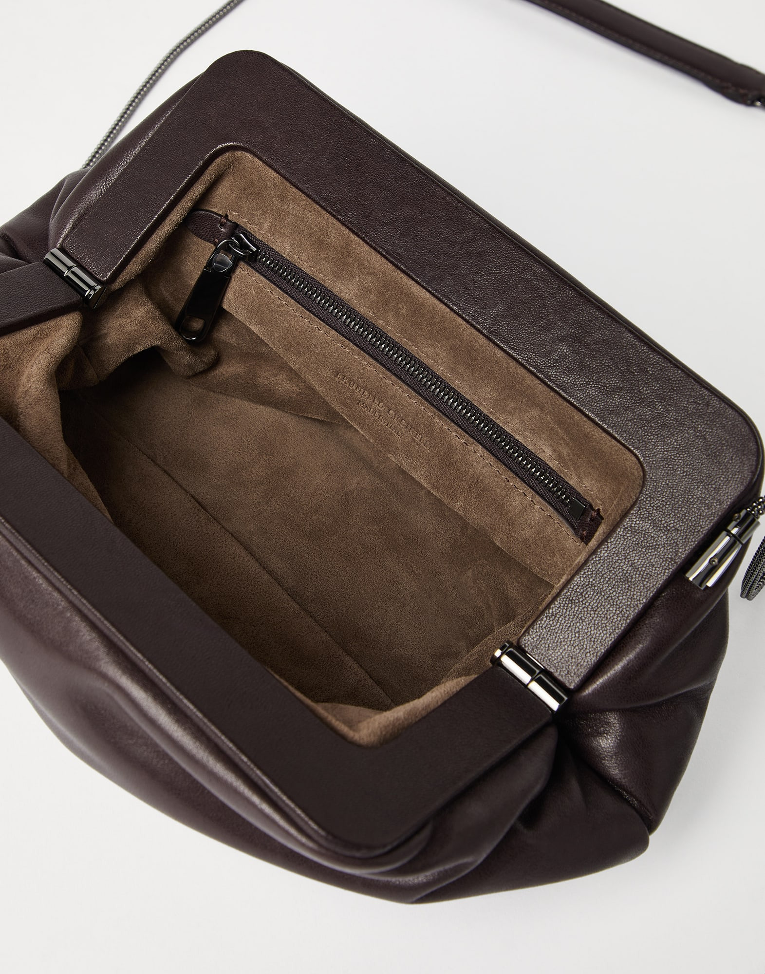 Eclipse bag in glossy nappa leather with precious chain - 5