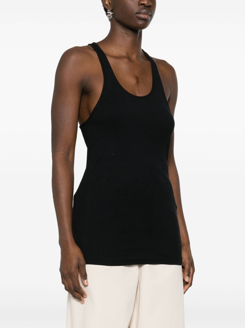 Tenesy logo-embroidery ribbed top - 3