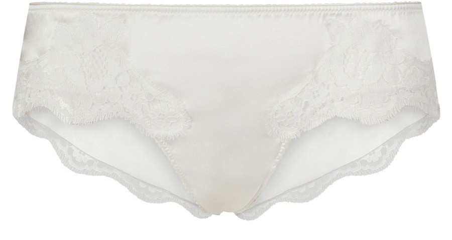Satin briefs with lace detailing - 1