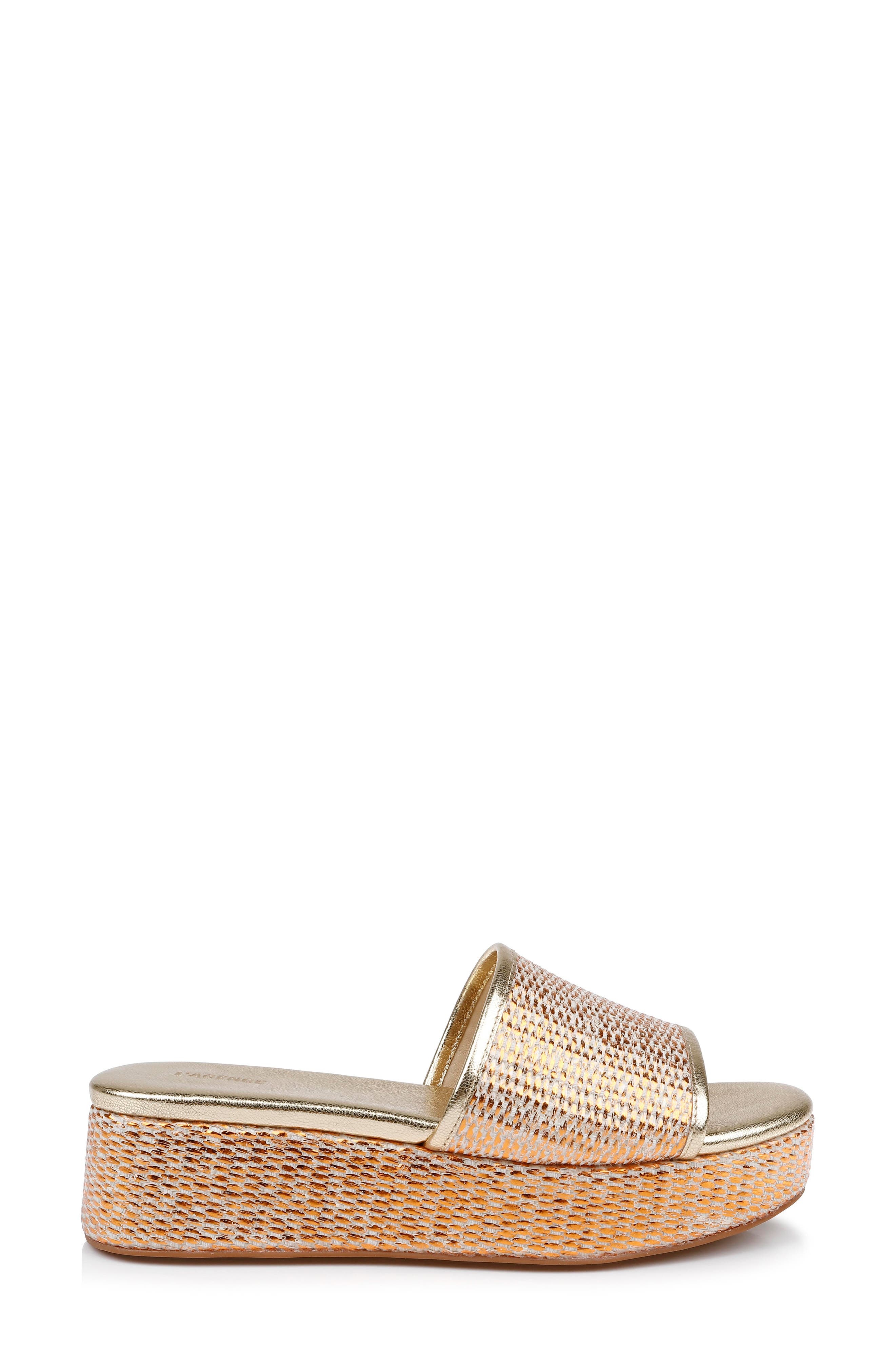 L'AGENCE Inaya Platform Sandal in Gold Rafia at Nordstrom - 3