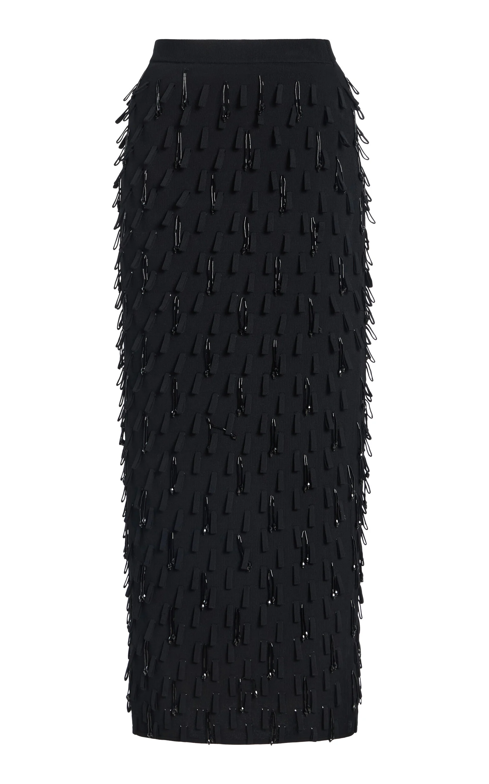 Bree Bead-Embellished Knit Midi Skirt black - 1